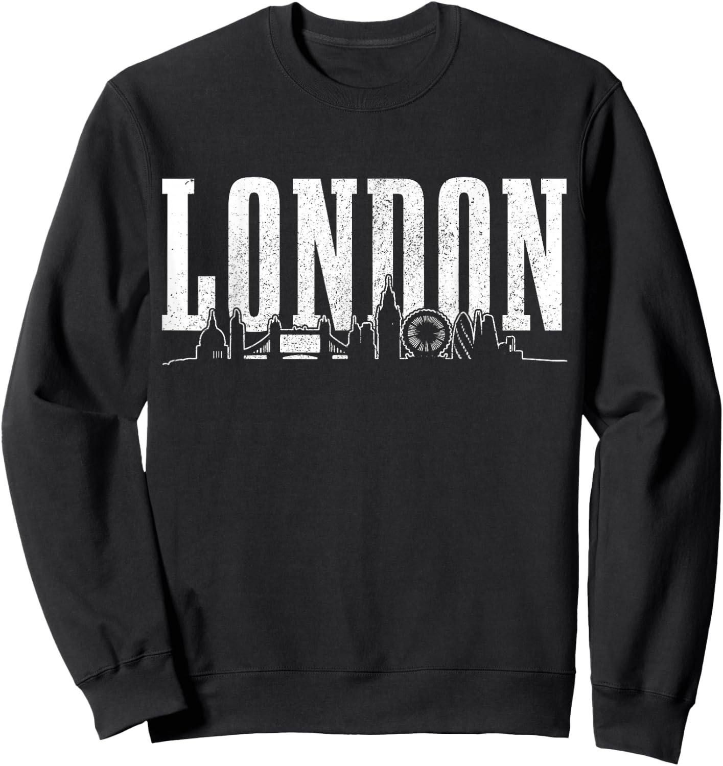 London Skyline UK Vintage England Souvenir Sweatshirt - Sweatshirt | Black