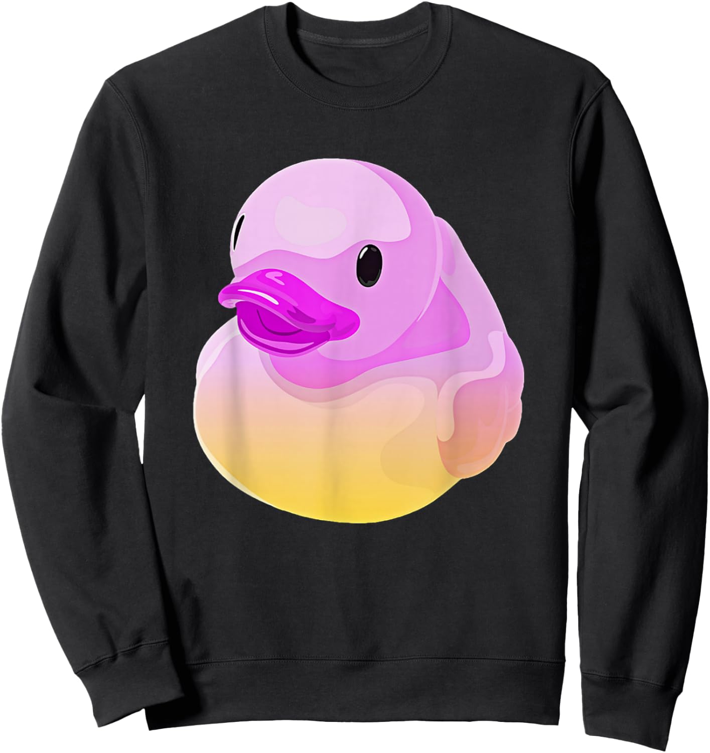 Cute Pink Duckling - Rubber Ducky - Bath Tub Duck Design Sweatshirt - Sweatshirt | Black