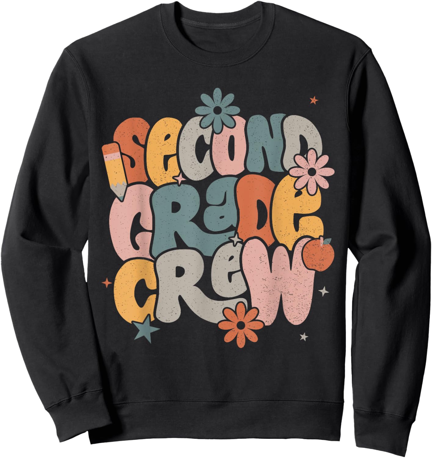 Back To School Second Grade Crew 2nd Grade Teacher Men Women Kids Sweatshirt - Sweatshirt | Black