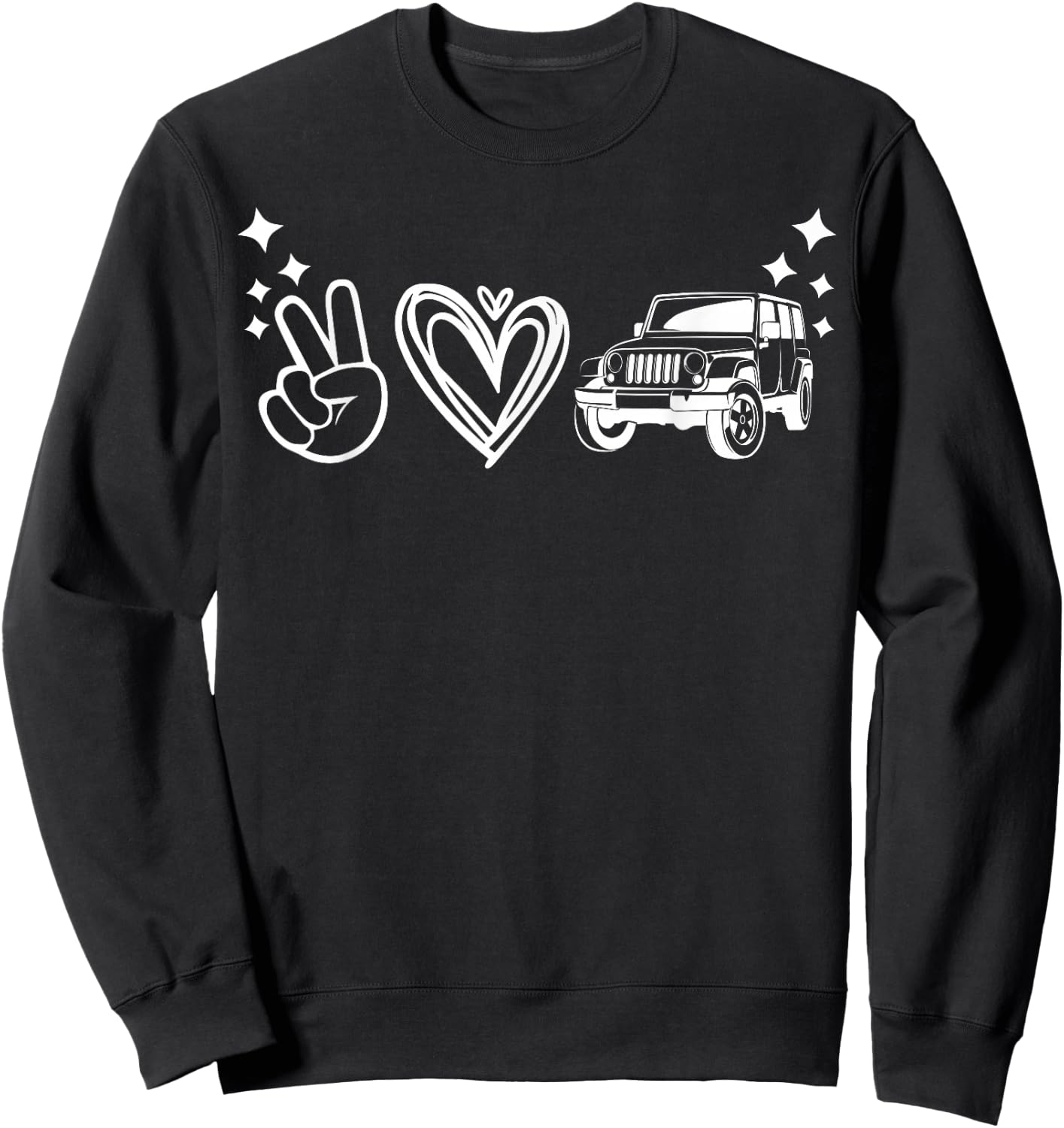 Peace Love Offroad , Nature Lover 4WD Off-Roading Sweatshirt - Sweatshirt | Black