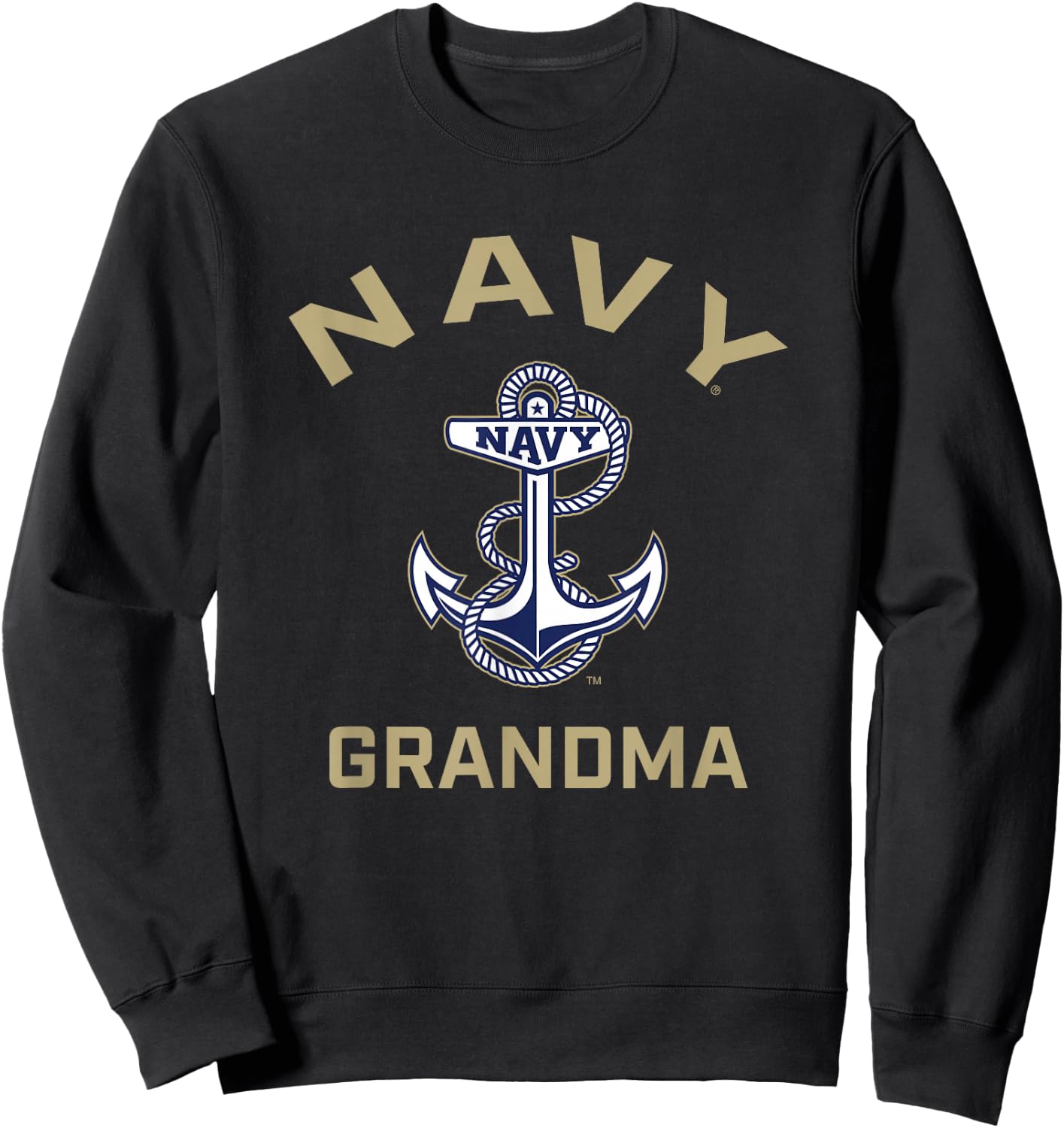 US Naval Academy Navy Midshipmen Arched Grandma Sweatshirt - Sweatshirt | Black