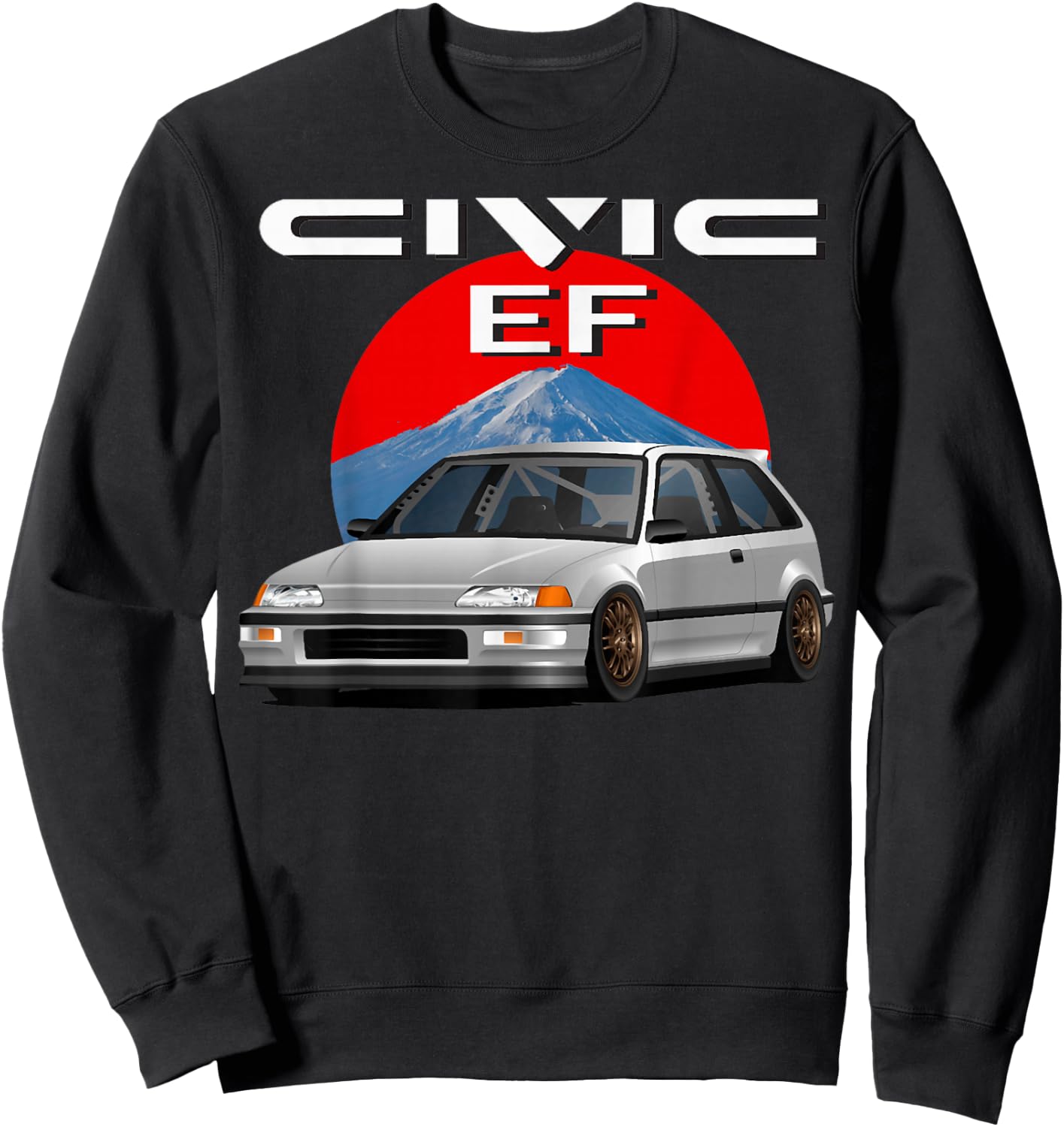 ef civic Japanese car , Small, Black Sweatshirt - Sweatshirt | Black