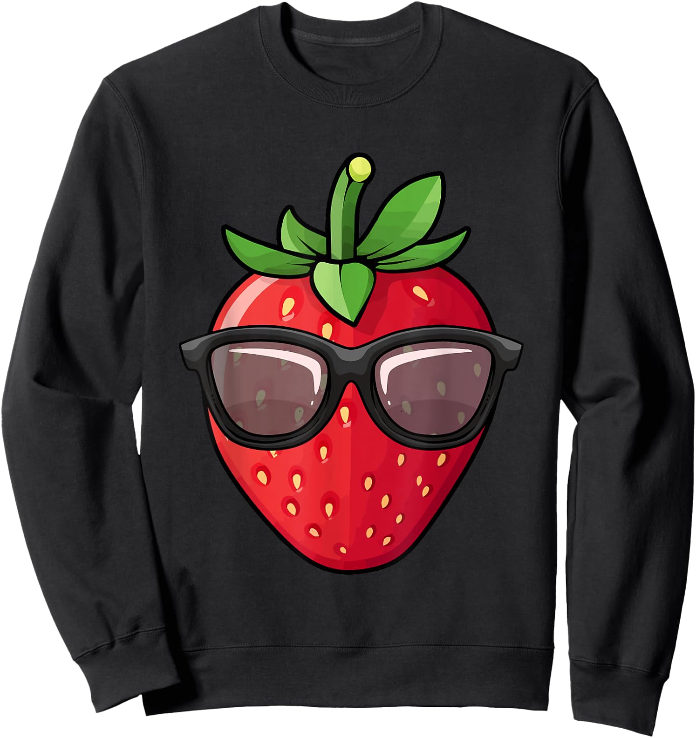 Cool Strawberry Design Women Kids Strawberry Lover Sweatshirt - Sweatshirt | Black