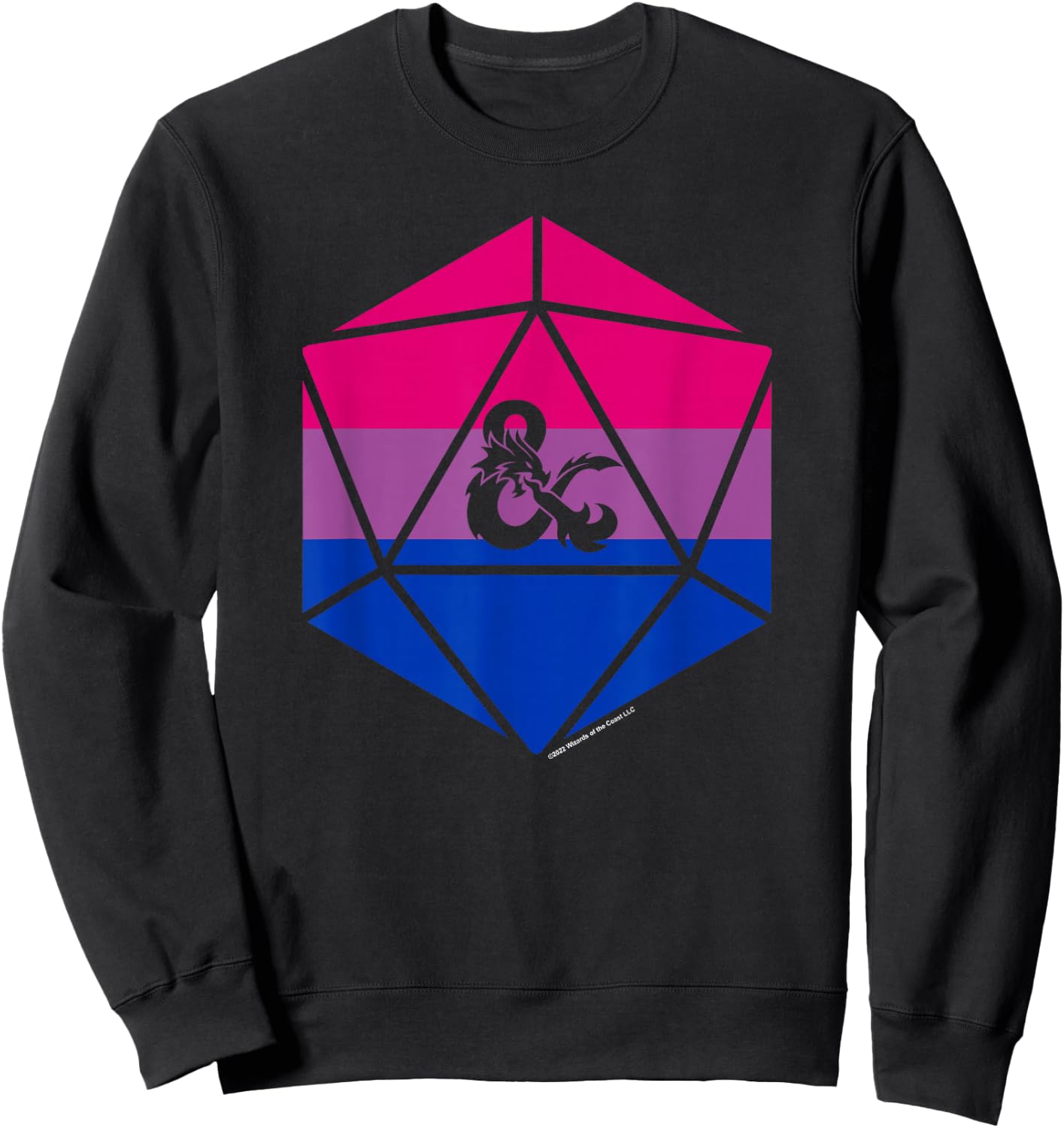 Dungeons & Dragons Bisexual Pride Flag Dice Logo Sweatshirt - Sweatshirt | Black