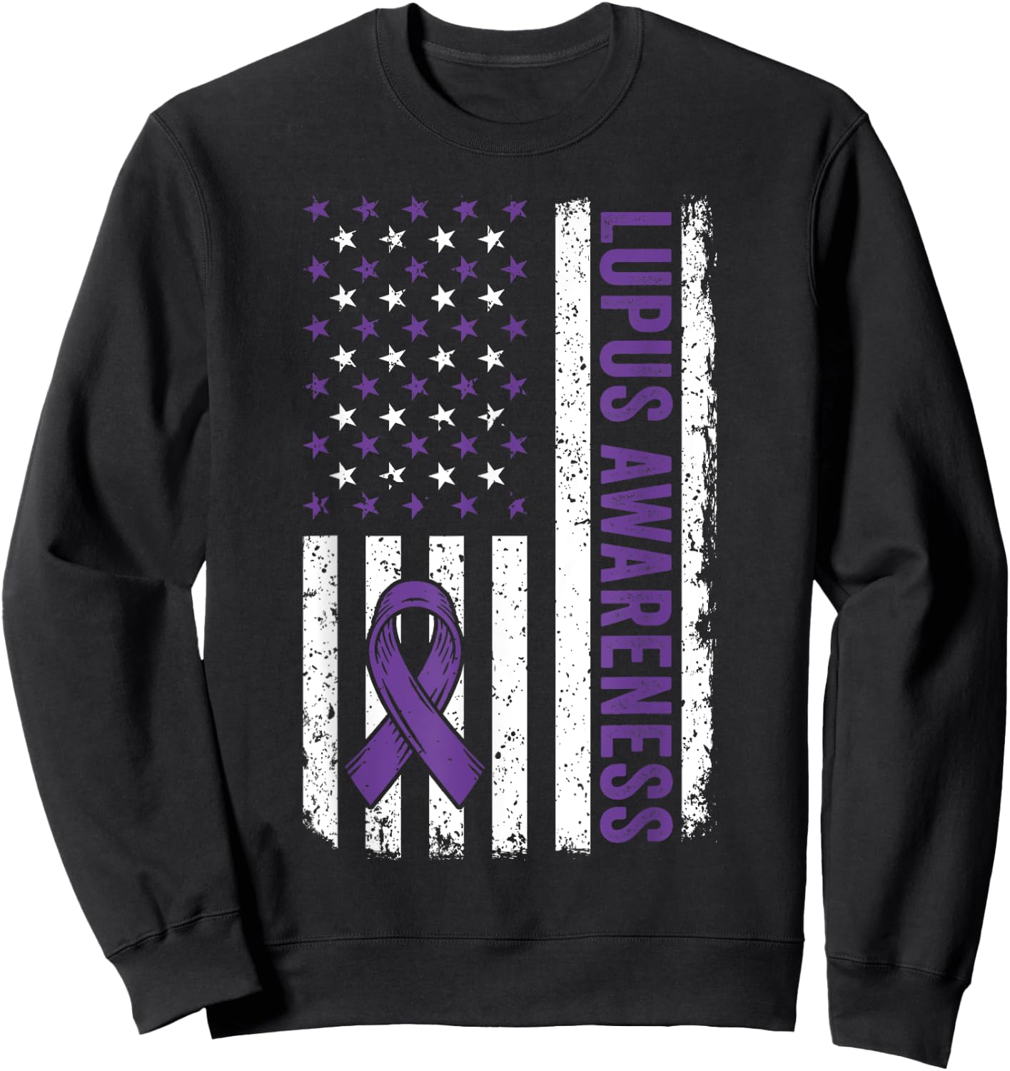 Lupus Awareness Shirt We Wear Purple for Lupus Awareness Sweatshirt - Sweatshirt | Black