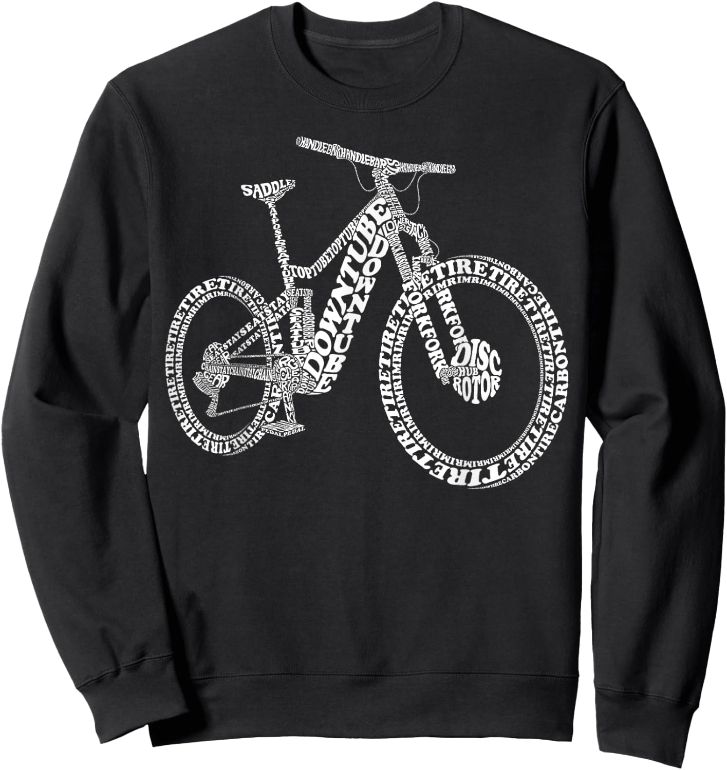 Bicycle Anatomy Biker Funny MTB Parts Mountain Bike Lover Sweatshirt - Sweatshirt | Black