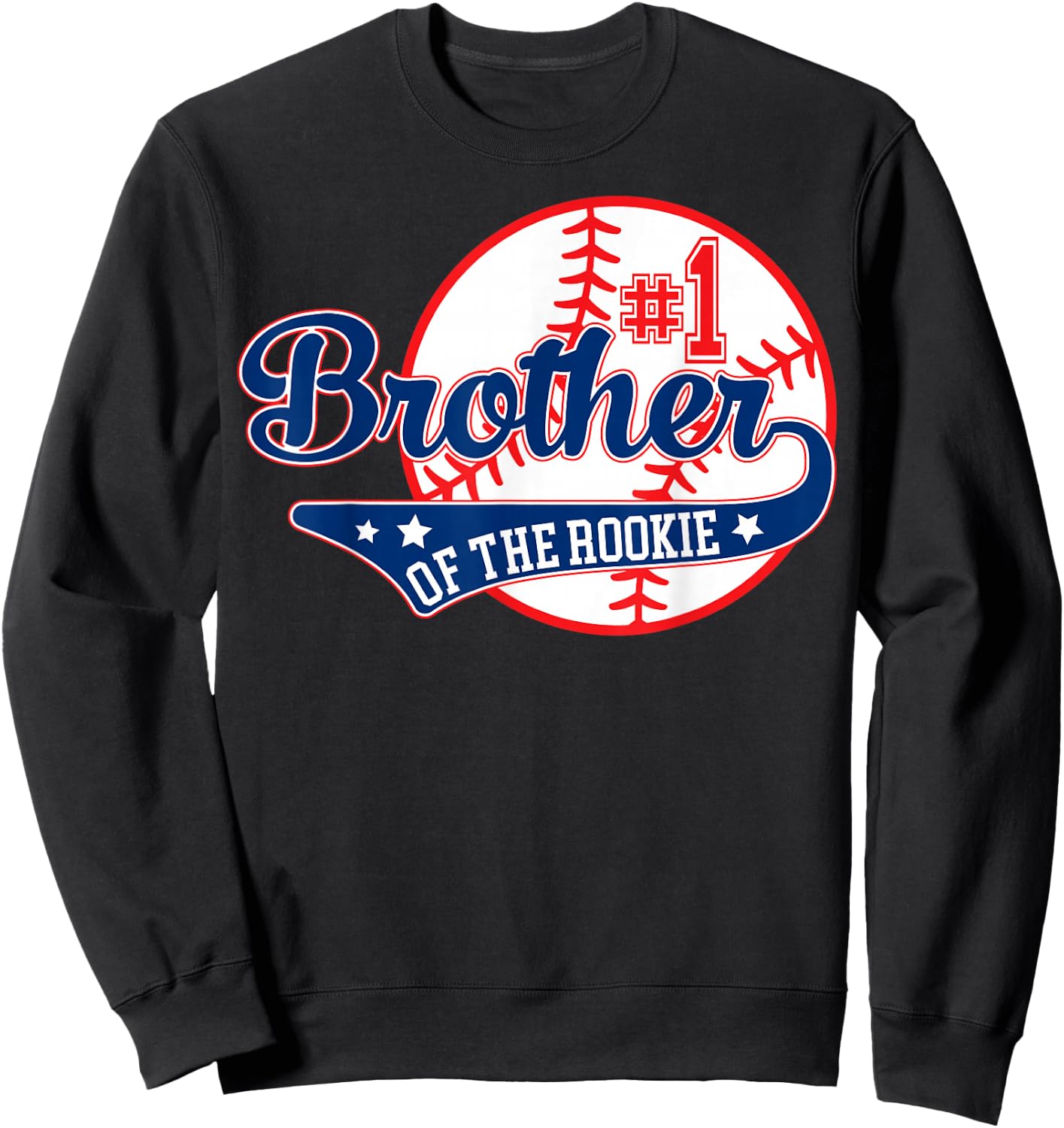 Brother of Rookie 1st Birthday Baseball Theme Matching Party Sweatshirt - Sweatshirt | Black