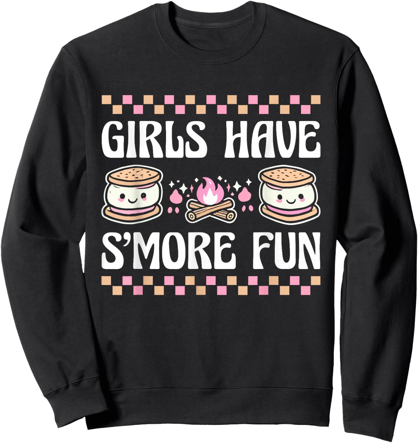 Girls Have Smore Fun Camping Friends Camp Women Girl Kids Sweatshirt - Sweatshirt | Black