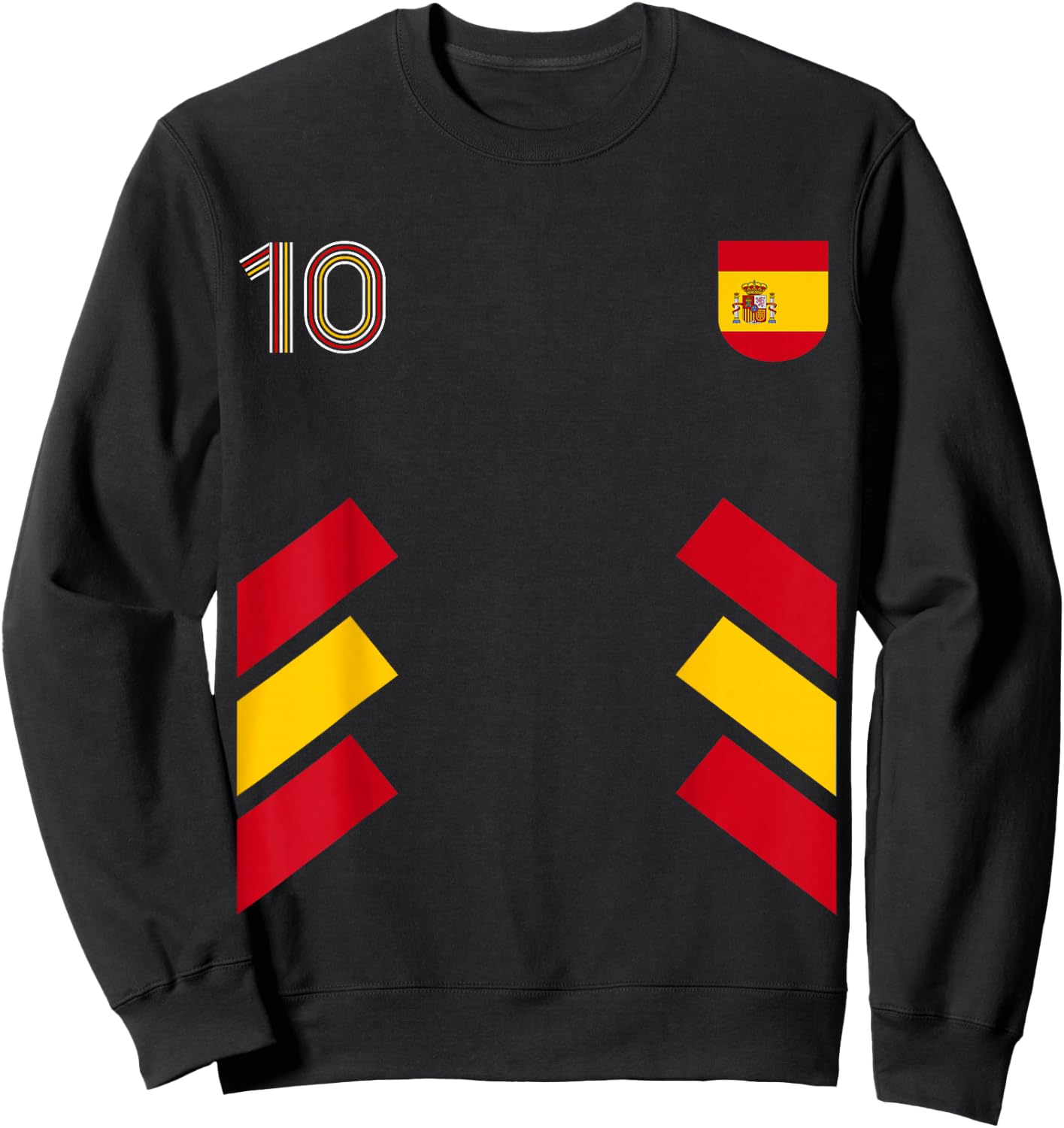 Retro10 Spain Football Spain Soccer Spain Flag Sweatshirt - Sweatshirt | Black