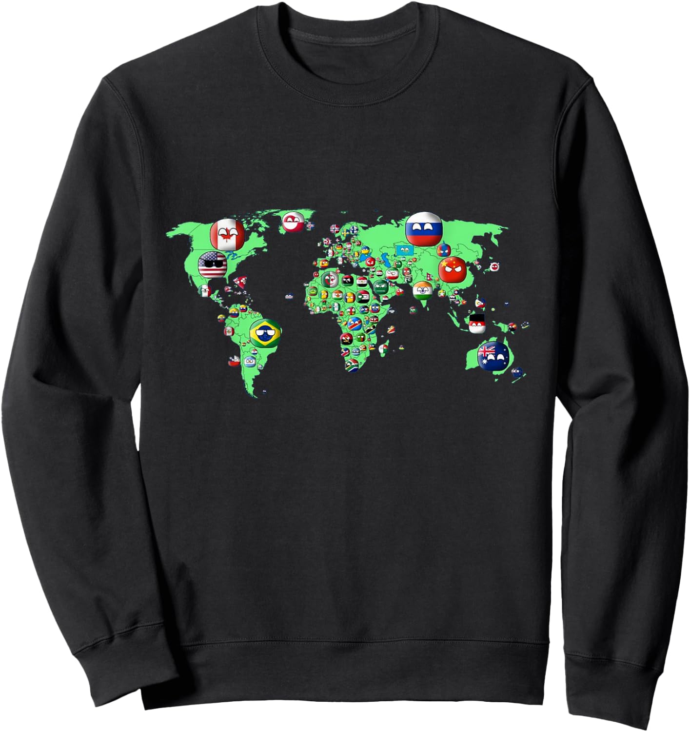 Countryballs world map Sweatshirt - Sweatshirt | Black