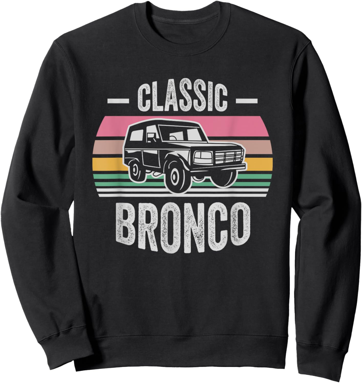 Classic Bronco Retro Style Graphic Sweatshirt - Sweatshirt | Black