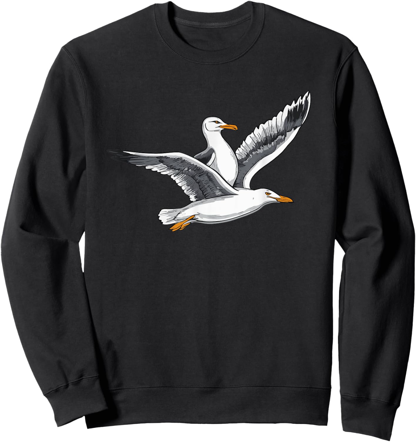 Seagull Riding Seagull Meme Seagull Lovers Sweatshirt - Sweatshirt | Black