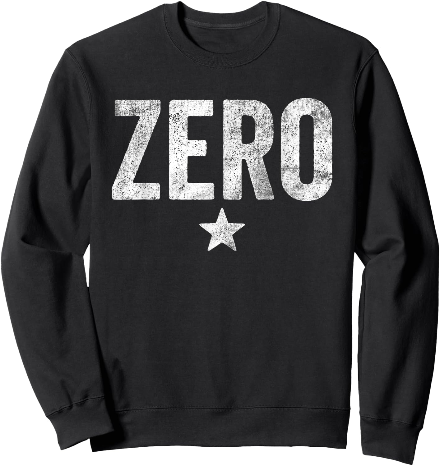 Vintage Grunge Alternative Zero Star 90s Rock Music Sweatshirt - Sweatshirt | Black