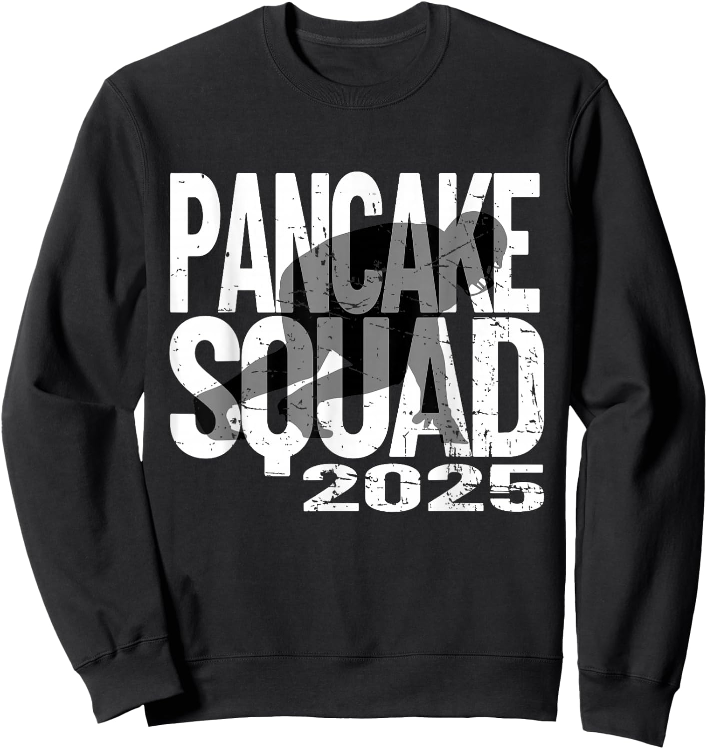 Vintage Football Player Lineman Pancake Squad 2025 Sweatshirt - Sweatshirt | Black