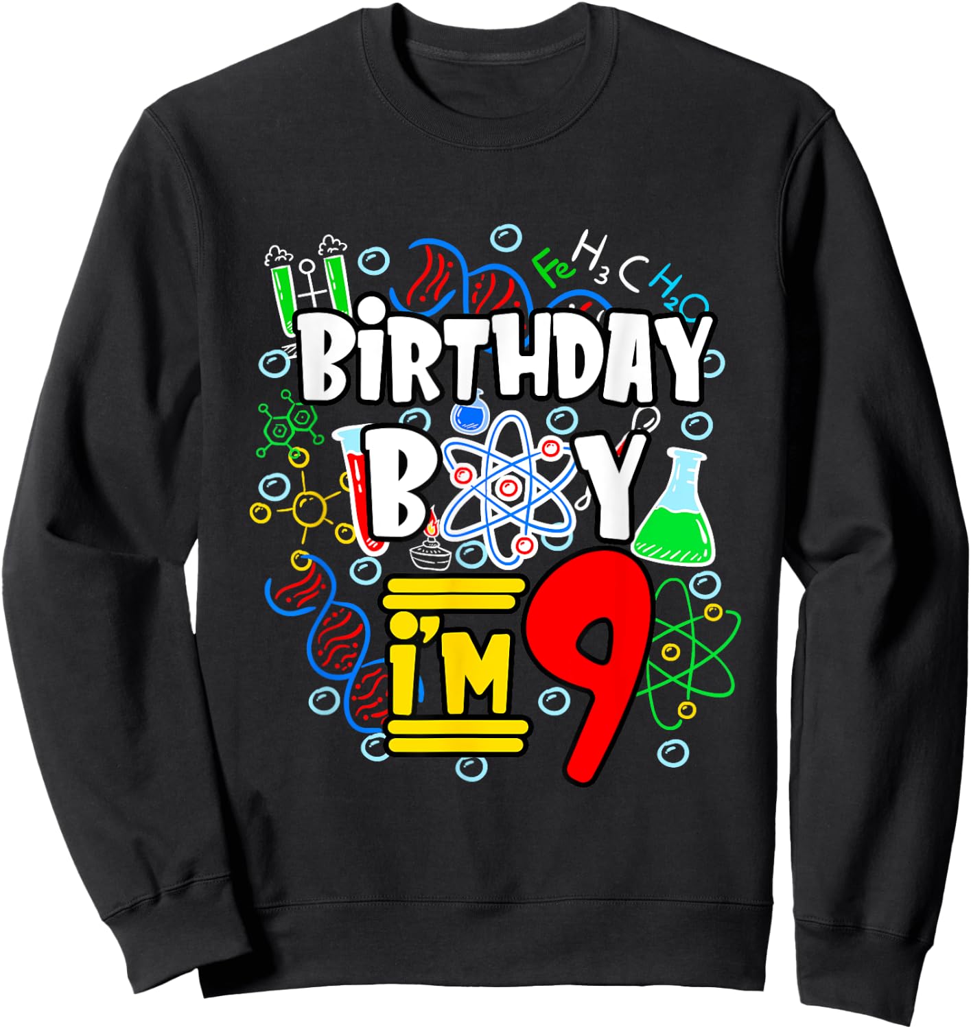 Kids Birthday Boy I'm 9 Years Old Gifts Toddler 9th Birthday Sweatshirt - Sweatshirt | Black