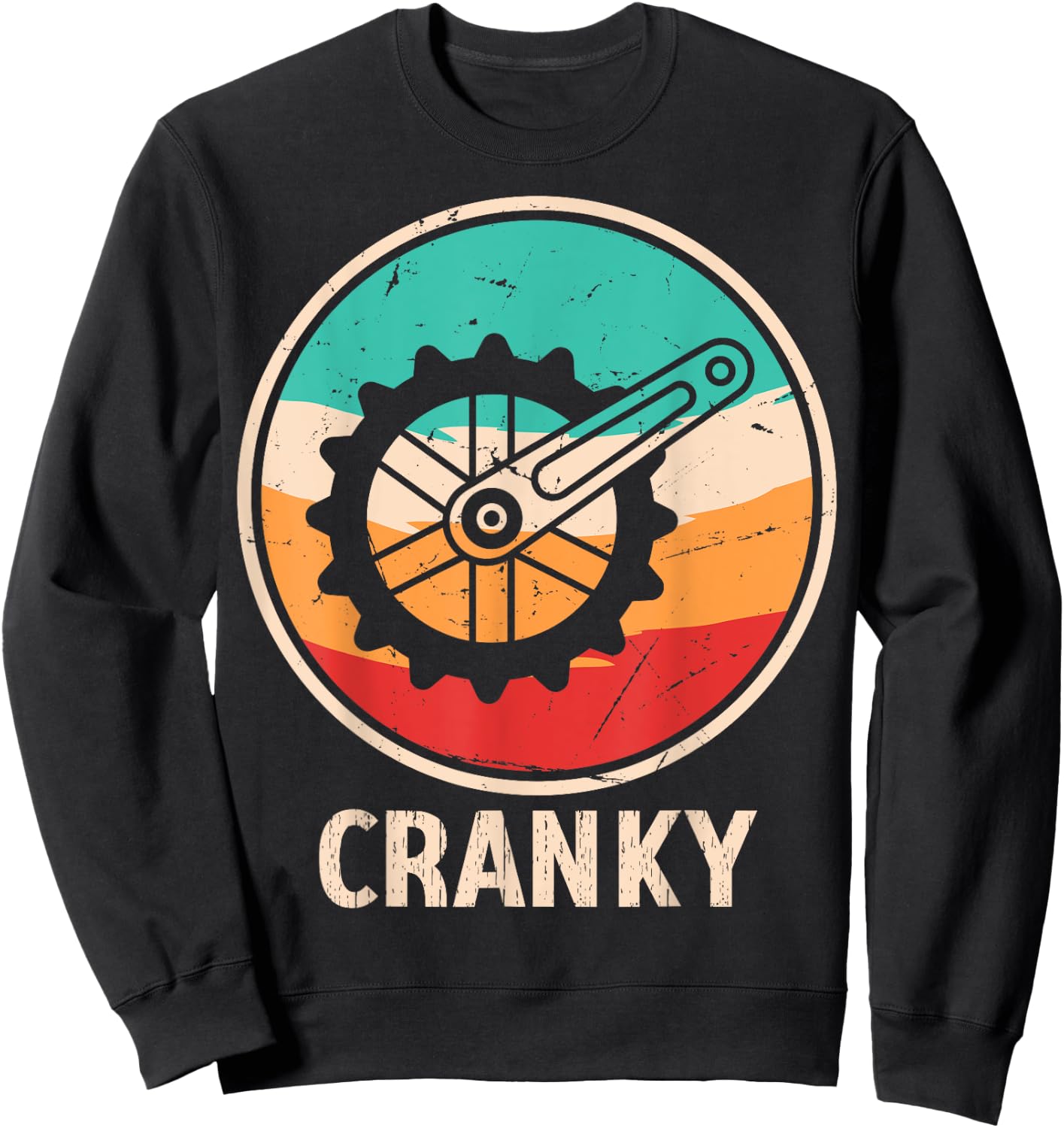 Funny Cyclist Cycling Bicycle Lover Cranky Vintage Retro Sweatshirt - Sweatshirt | Black