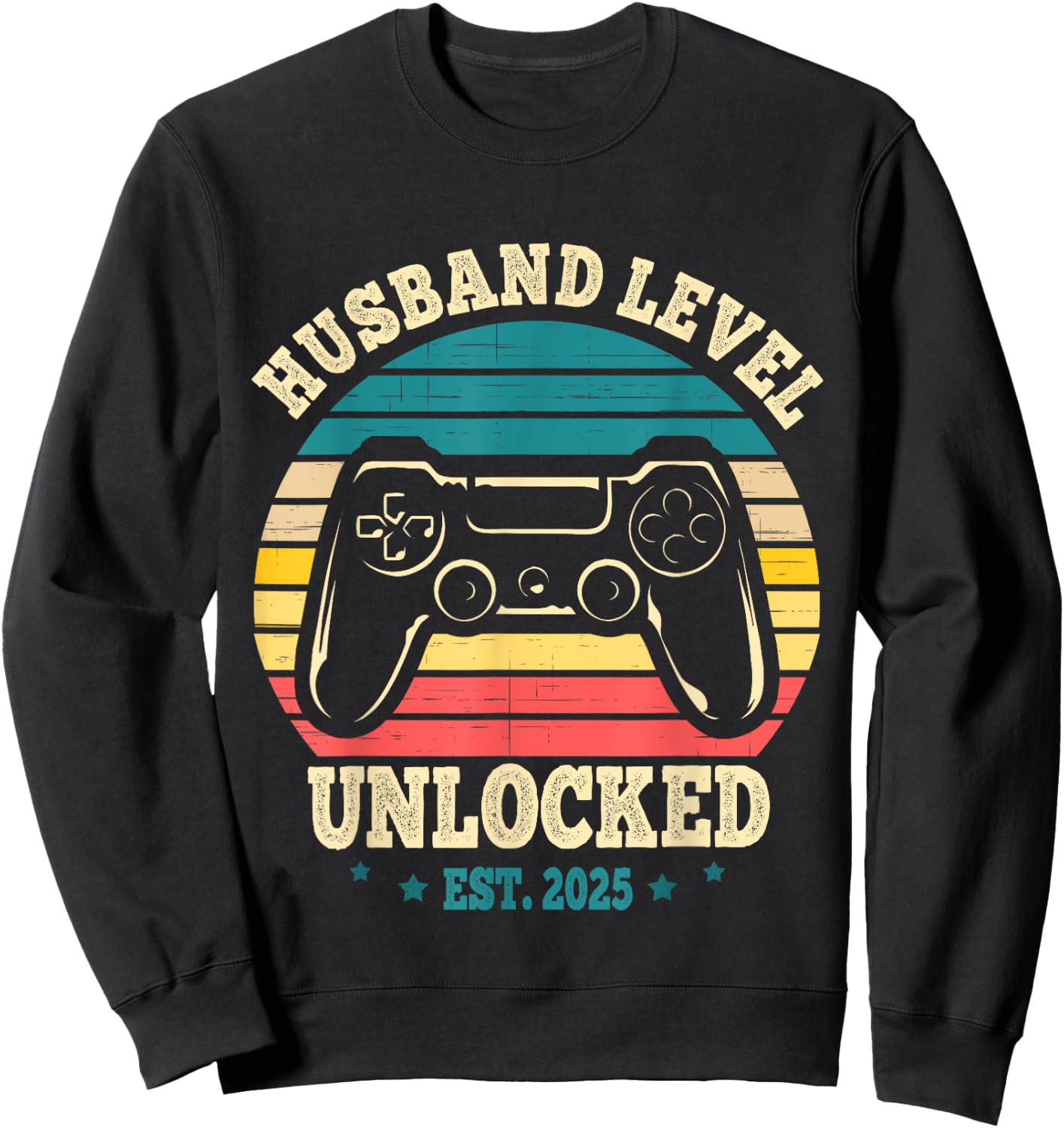 Just Married Gamer Leveled Up To Husband Level Unlocked 2025 Sweatshirt - Sweatshirt | Black