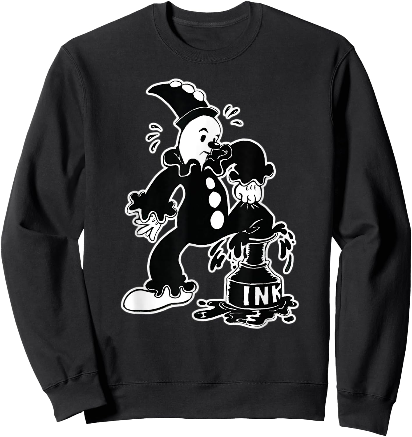 Koko the Clown Out of the Inkwell Gothic Vintage Cartoon Sweatshirt - Sweatshirt | Black