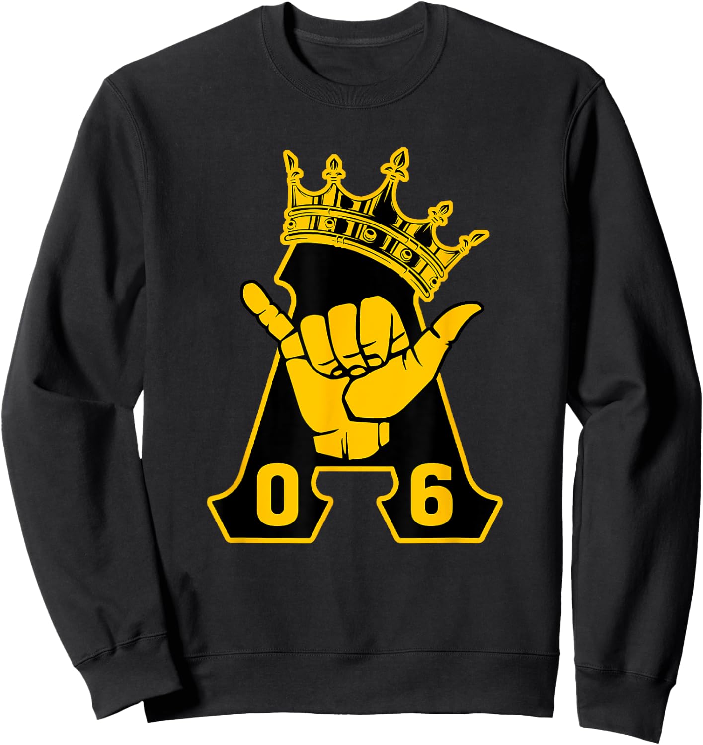 Alpha African 1906 Fraternity Hand Sign Crown Sweatshirt - Sweatshirt | Black