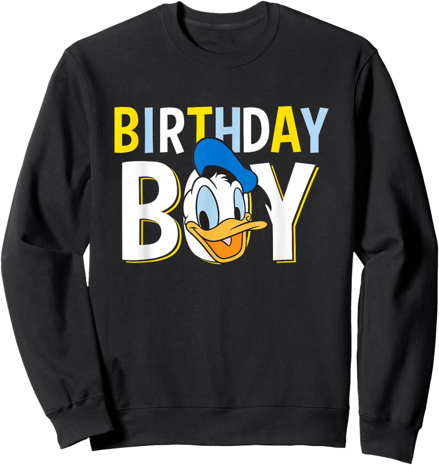 Disney Mickey And Friends Birthday Boy Vintage Donald Duck Sweatshirt - Sweatshirt | Black