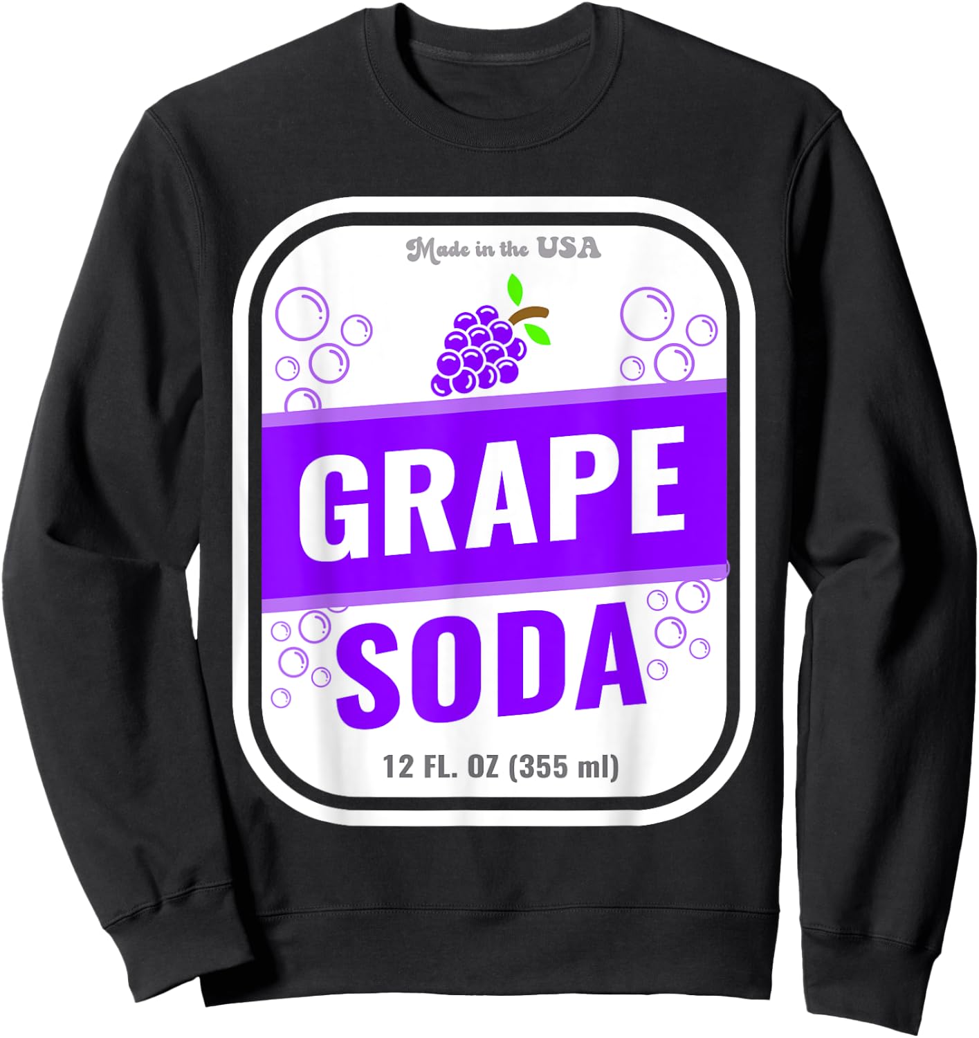 Halloween Costume Grape Soda Unique Group Costume Idea Sweatshirt - Sweatshirt | Black
