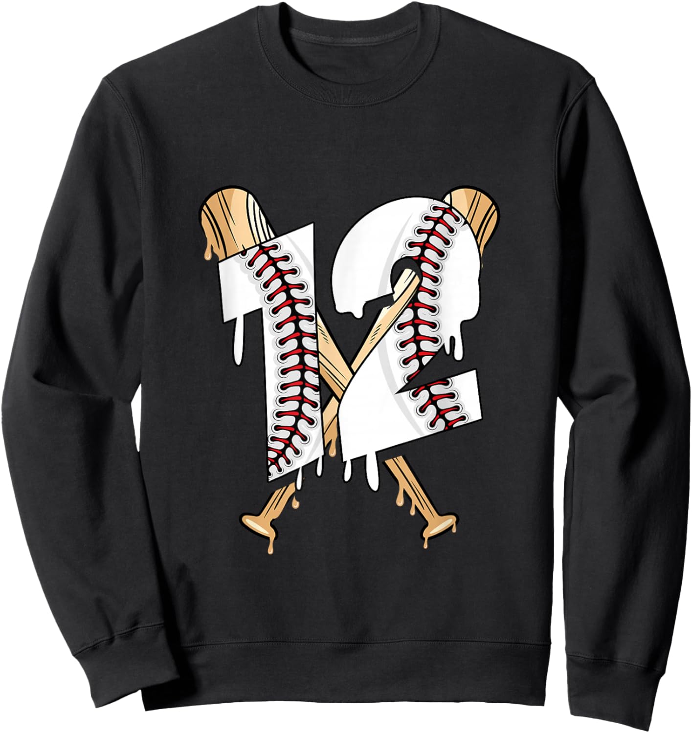 12th Birthday Baseball Sweatshirt - Sweatshirt | Black