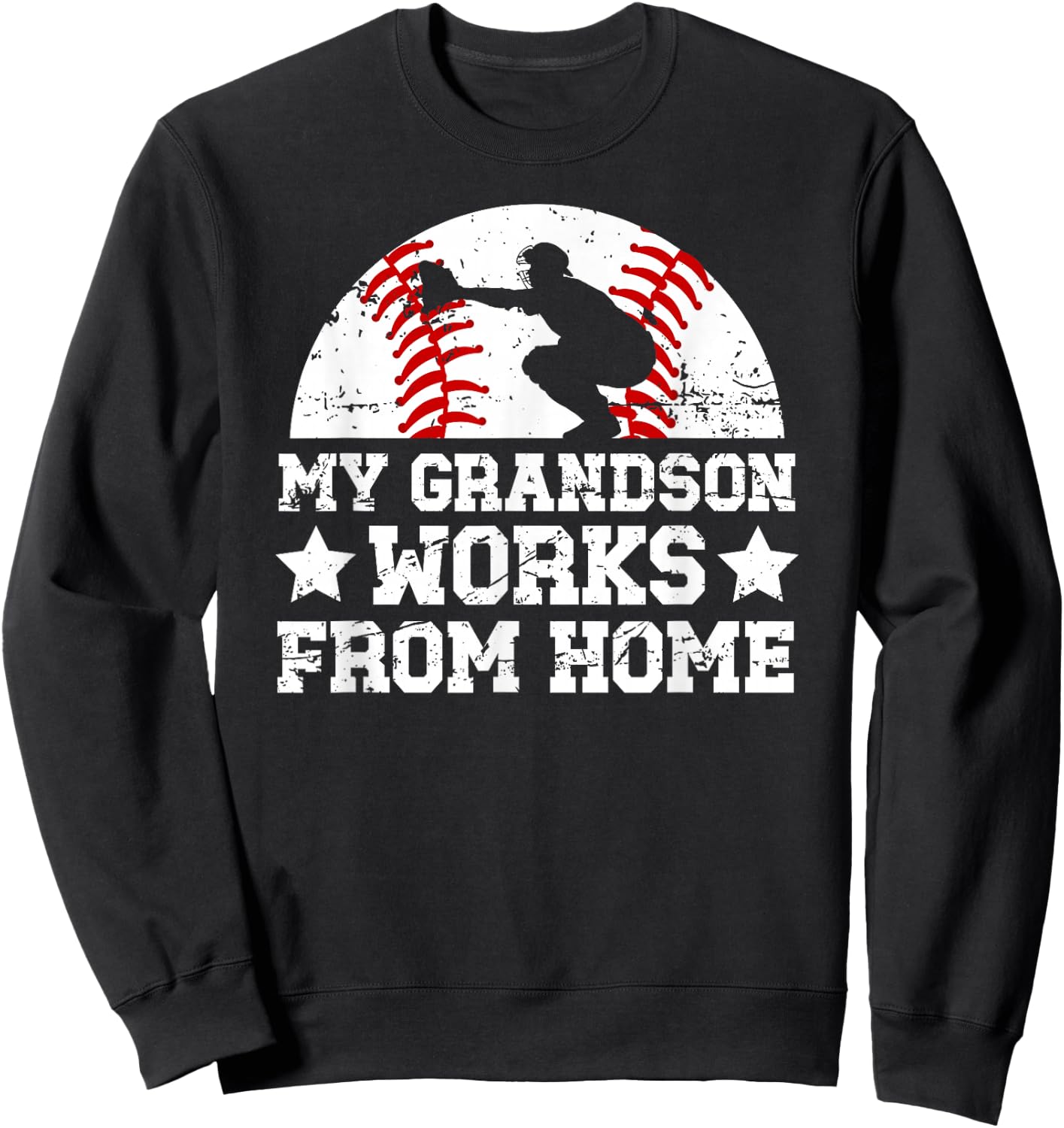 My Grandson Baseball Catcher Grandpa Of A Baseball Catcher Sweatshirt - Sweatshirt | Black