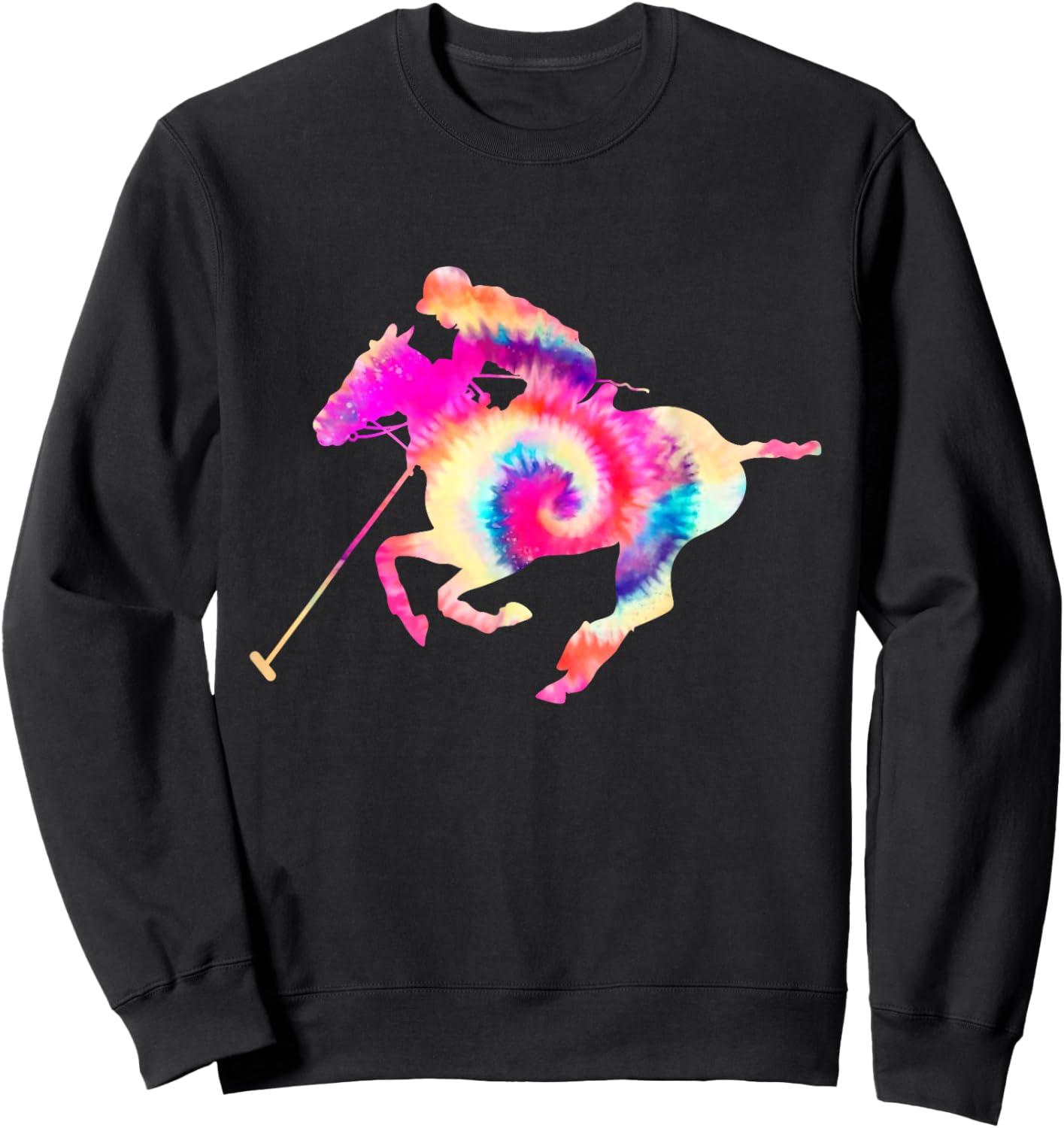 Polo Players Horseback Riding Horse Equestrian Sports Sweatshirt - Sweatshirt | Black