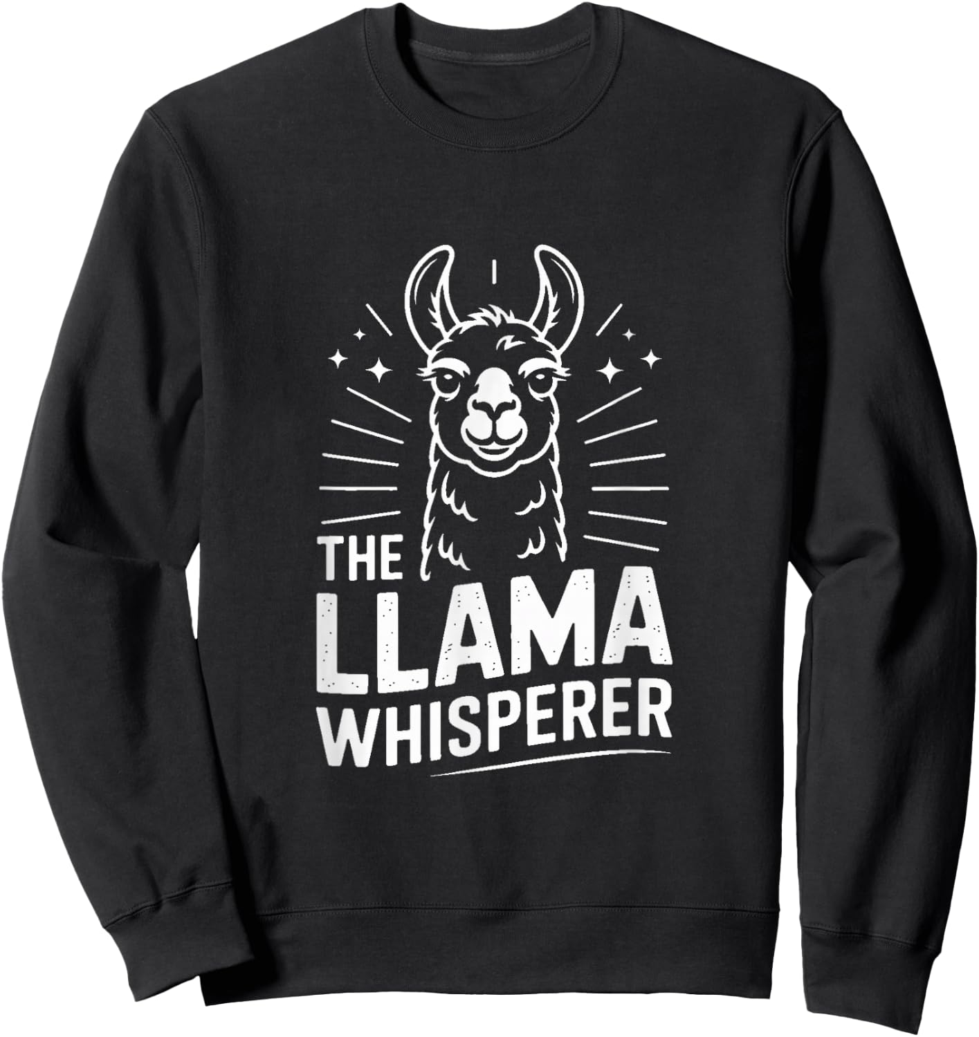 The Llama Whisperer Funny Llama Lover Humor Sweatshirt - Sweatshirt | Black