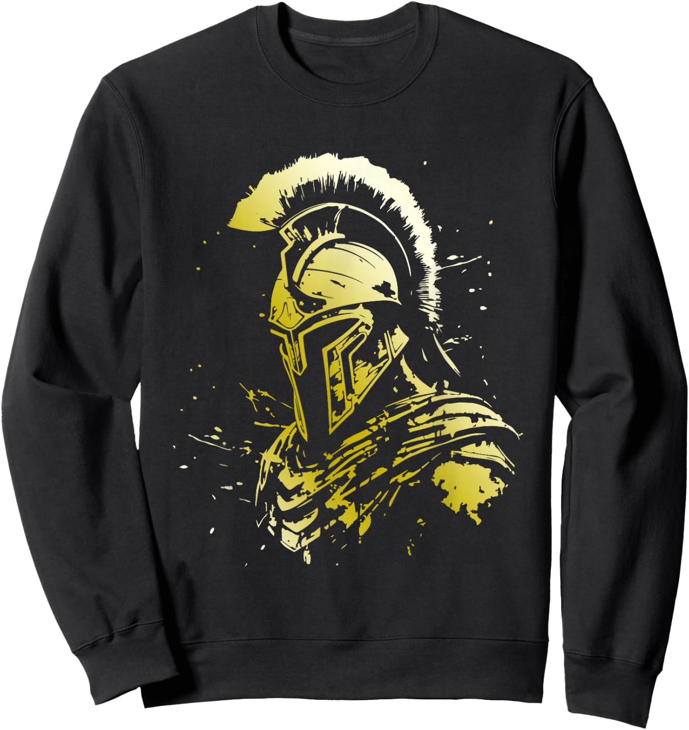 Ancient Golden Spartan Helmet Gym Gladiator Sparta Sweatshirt - Sweatshirt | Black