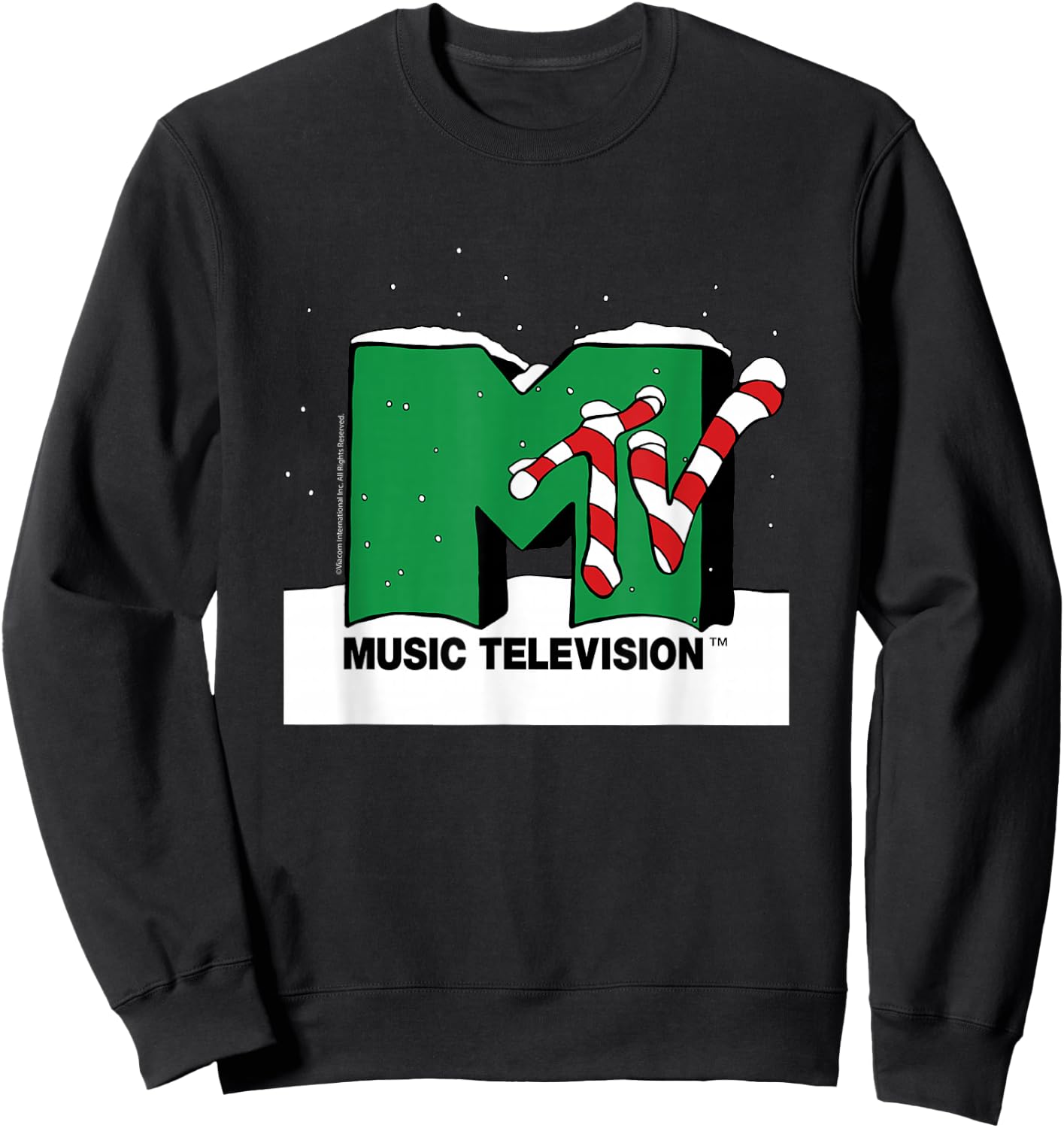 MTV - MTV Snowy Christmas Logo Sweatshirt - Sweatshirt | Black