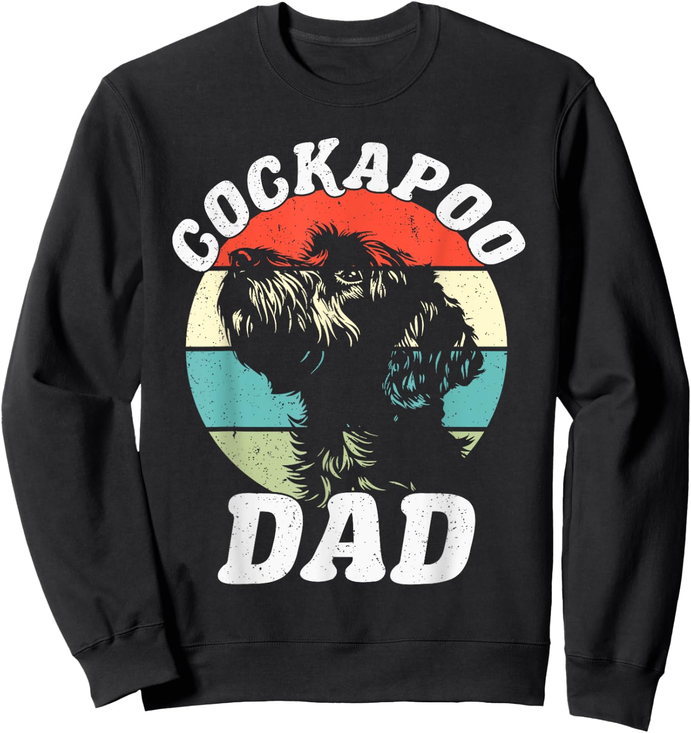 Cockapoo Dad Dog Funny Father's Day Vintage Pet Men Women Kids Sweatshirt - Sweatshirt | Black