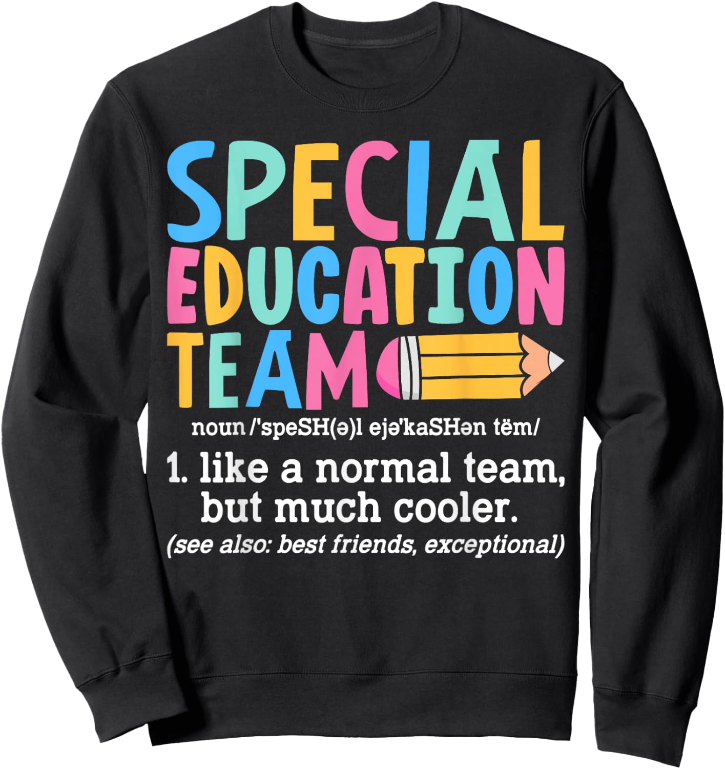 Special Education Team Definition Retro Ed Team Crew Teacher Sweatshirt - Sweatshirt | Black