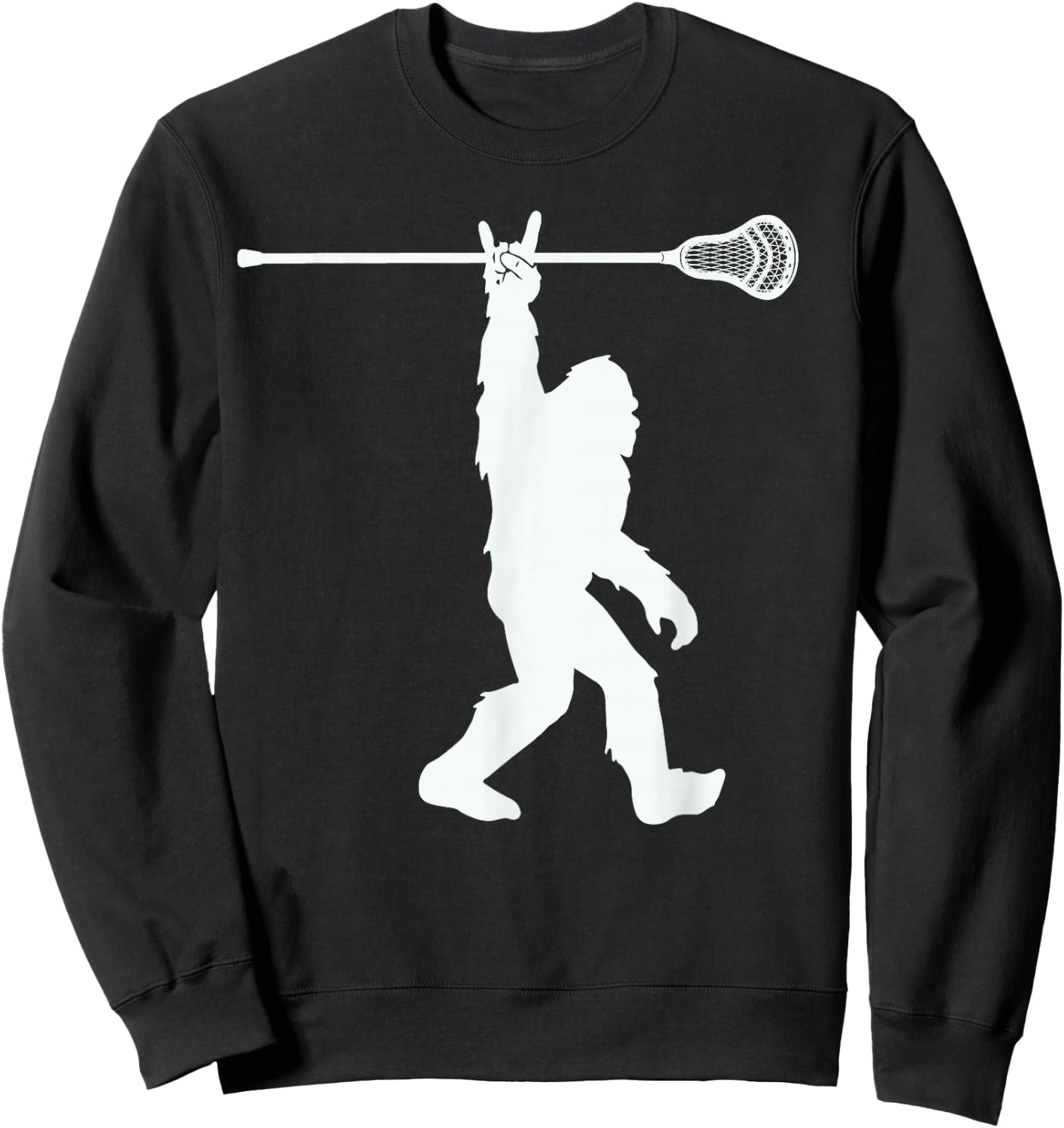 Lacrosse-Shirt Vintage Lax Bigfoot Sasquatch Youth Men Boys Sweatshirt - Sweatshirt | Black