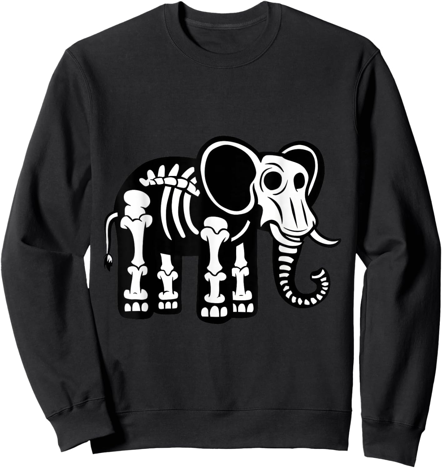 Cute Halloween Elephant Skeleton Animal Fossils Archeologist Sweatshirt - Sweatshirt | Black