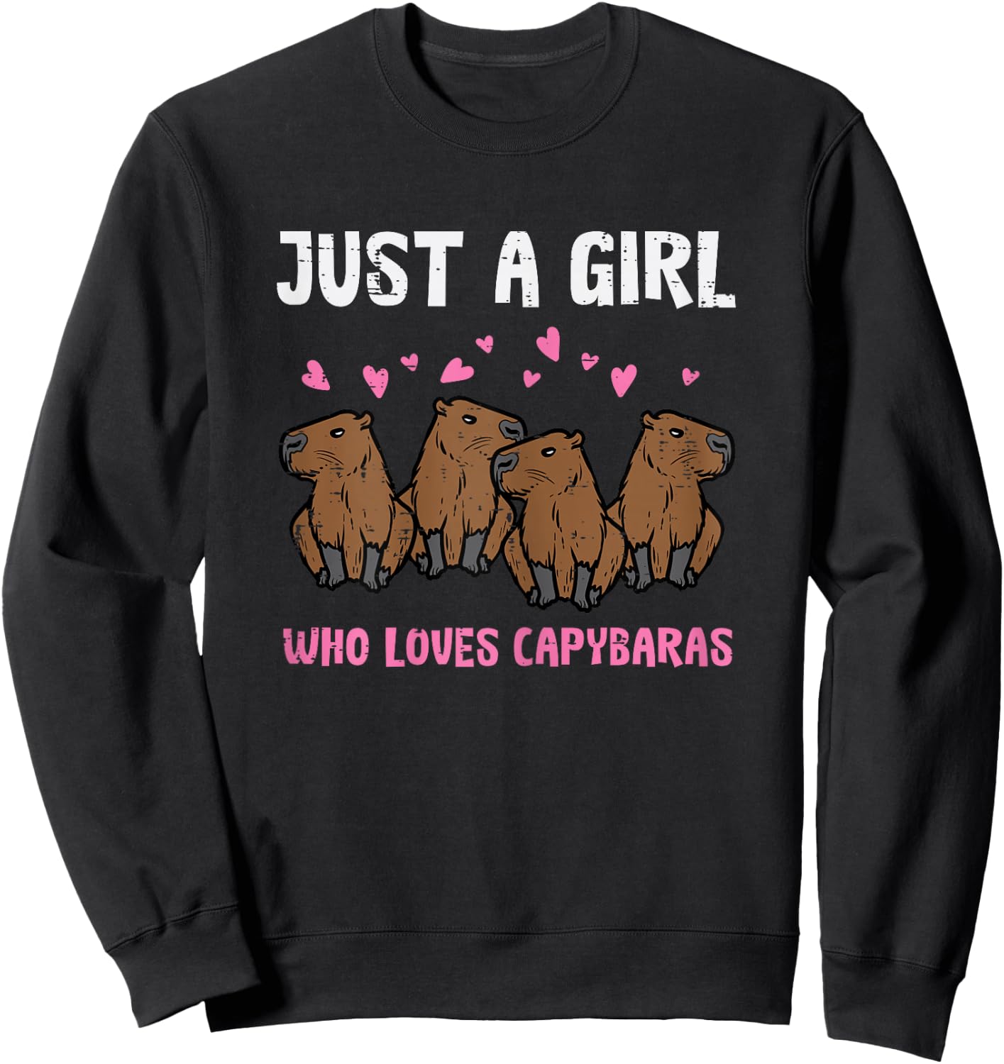 Just Girl Who Loves Capybaras Capy Girls Kids Youth Women Sweatshirt - Sweatshirt | Black