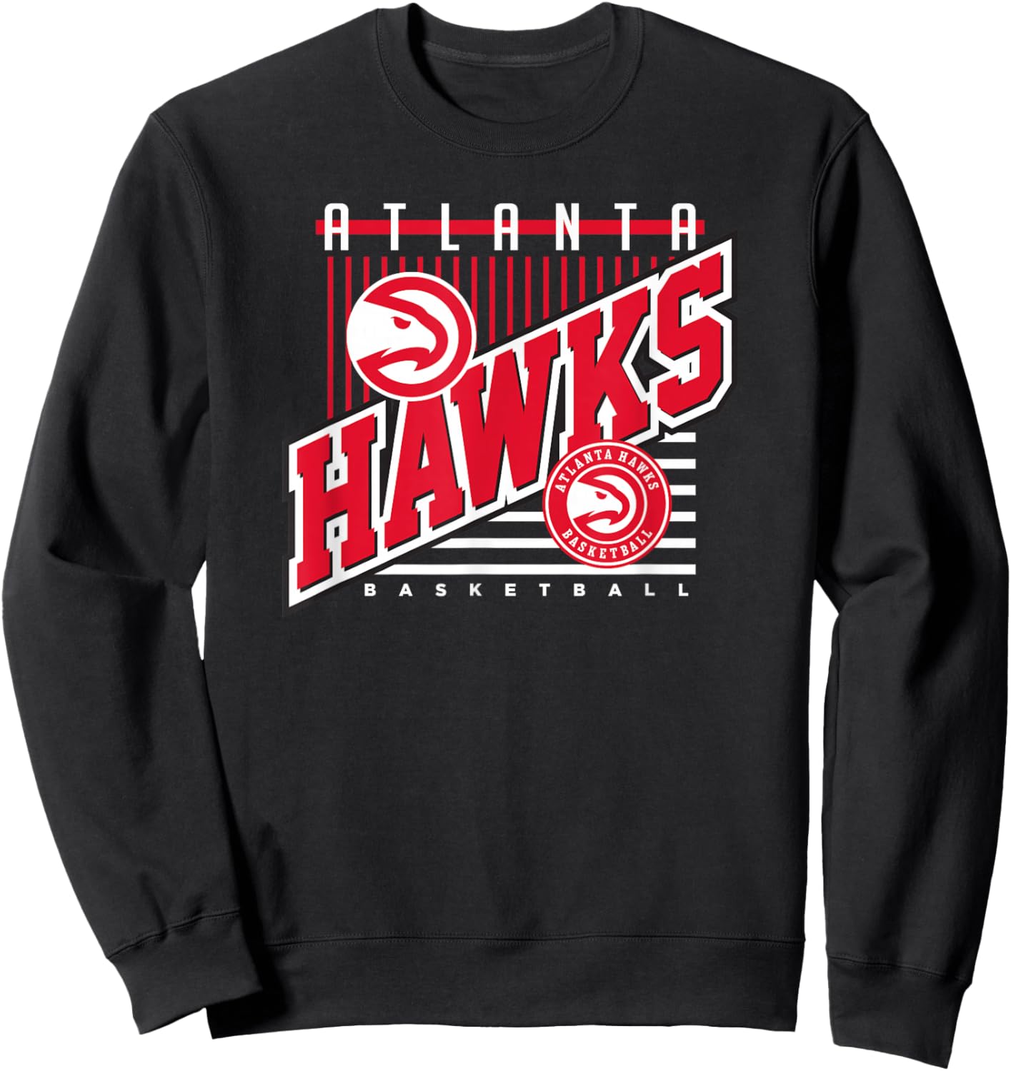 Atlanta Hawks NBA Rise Above - Men's Black Small Short Sleeve Classic Letter Print Sweatshirt - Sweatshirt | Black