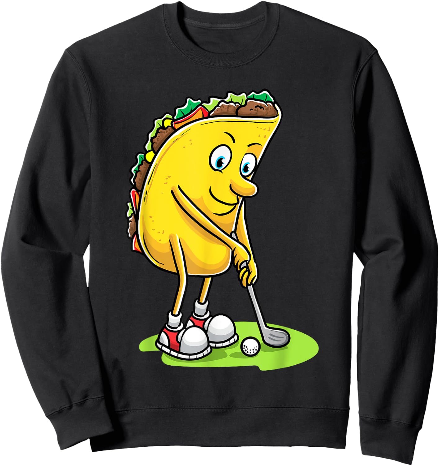Taco With Golf Enthusiasts Men Golfers Sweatshirt - Sweatshirt | Black