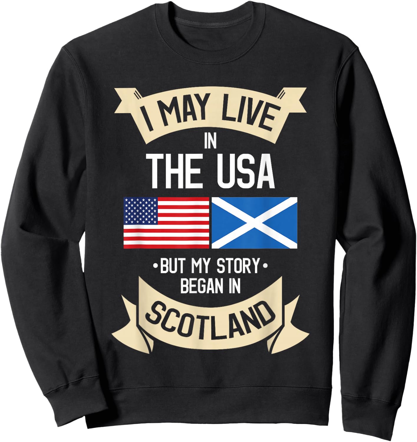 Scotland American Flag USA Scottish Roots Gifts Sweatshirt - Sweatshirt | Black
