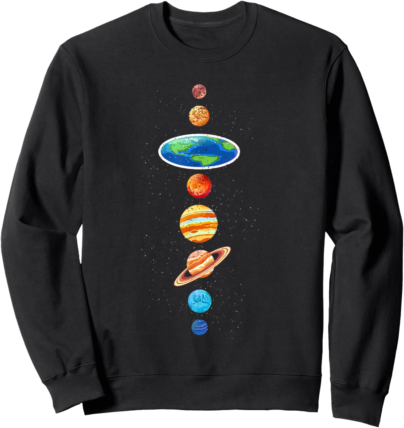 Flat Earth Conspiracy - Solar System Planets - Flat Earther Sweatshirt - Sweatshirt | Black