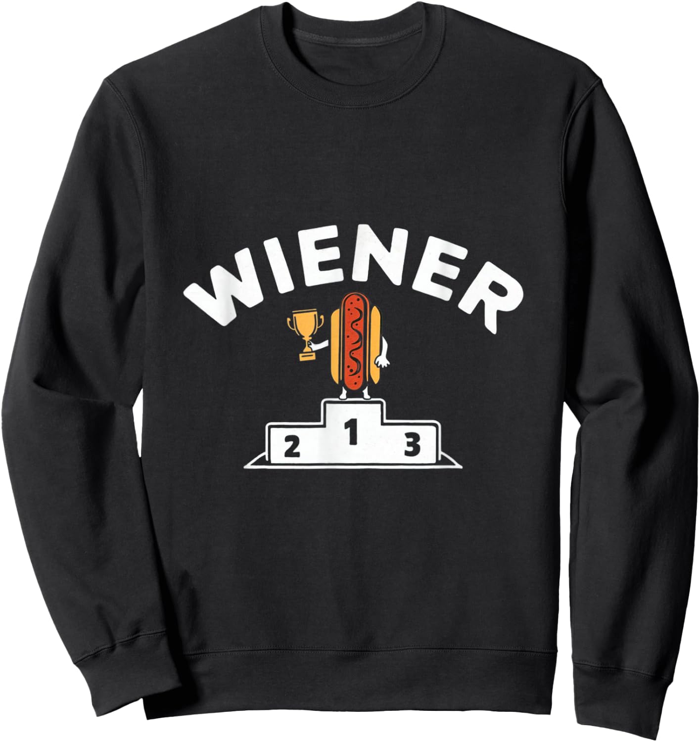 Wiener Winner Hot Dog Trophy Sweatshirt - Sweatshirt | Black