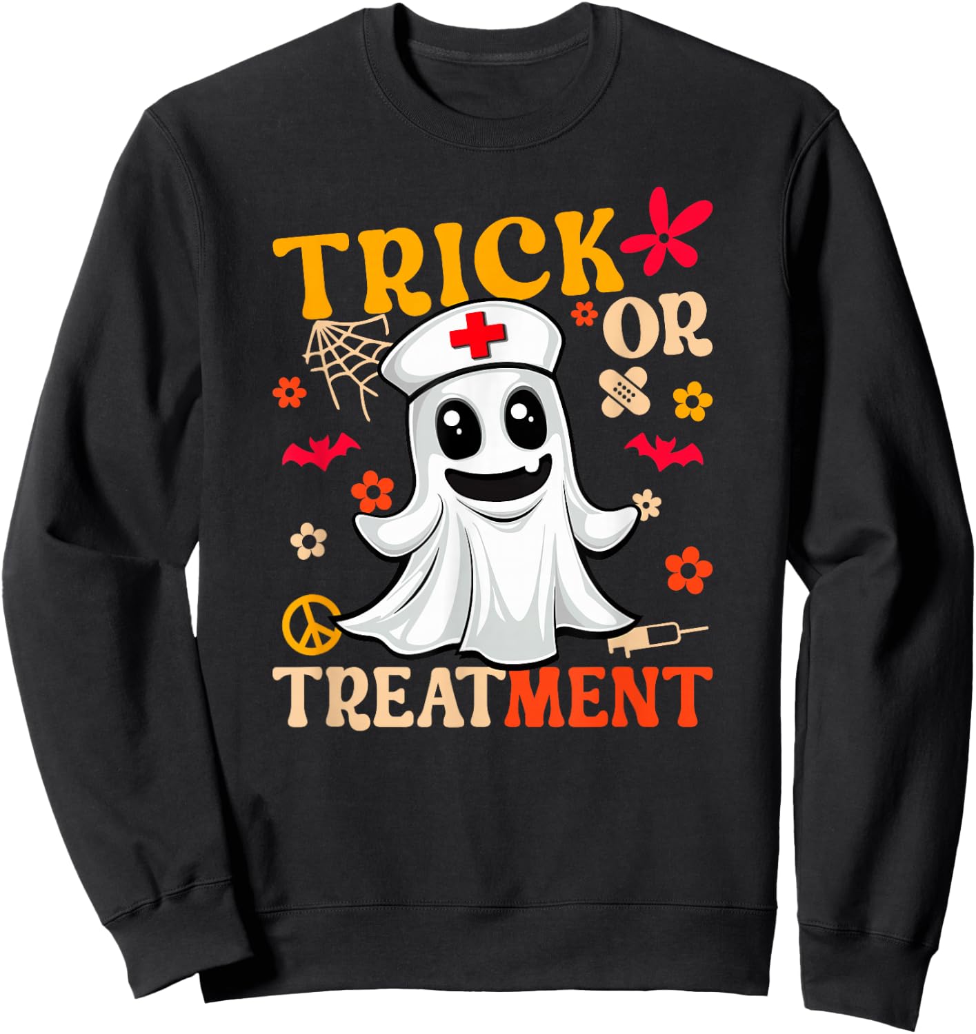 Trick or Treatment Nurse Sweatshirt - Sweatshirt | Black