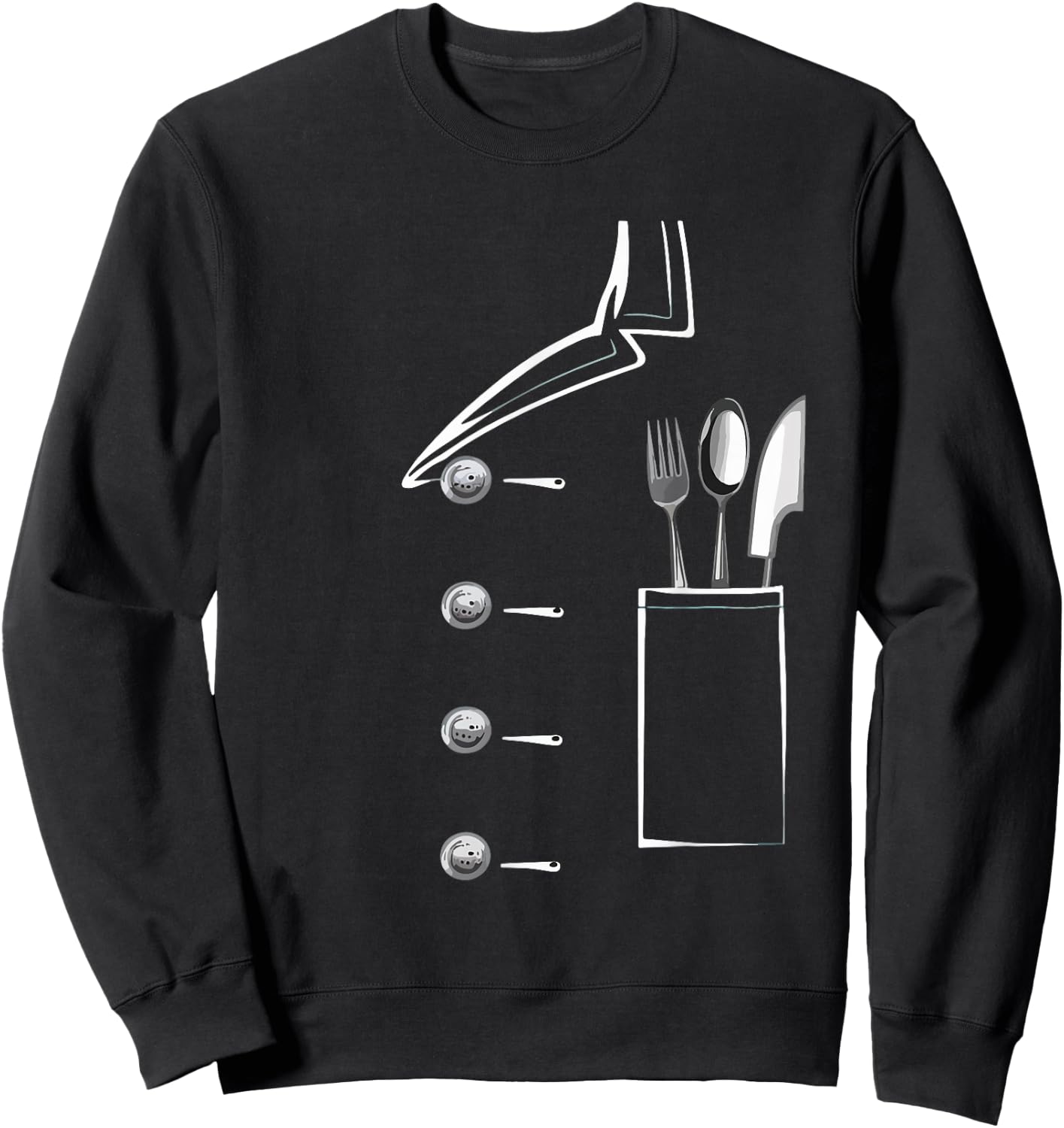 Chef Jacket Uniform Cooking Cook Funny Chef Culinary Kitchen Sweatshirt - Sweatshirt | Black