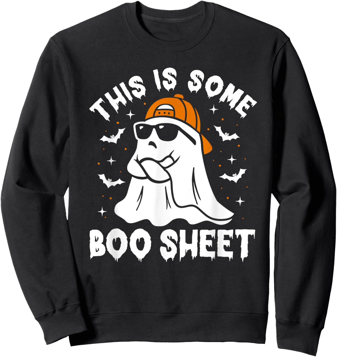 This Is Some Boo Sheet Women Funny Ghost Halloween Sweatshirt - Sweatshirt | Black