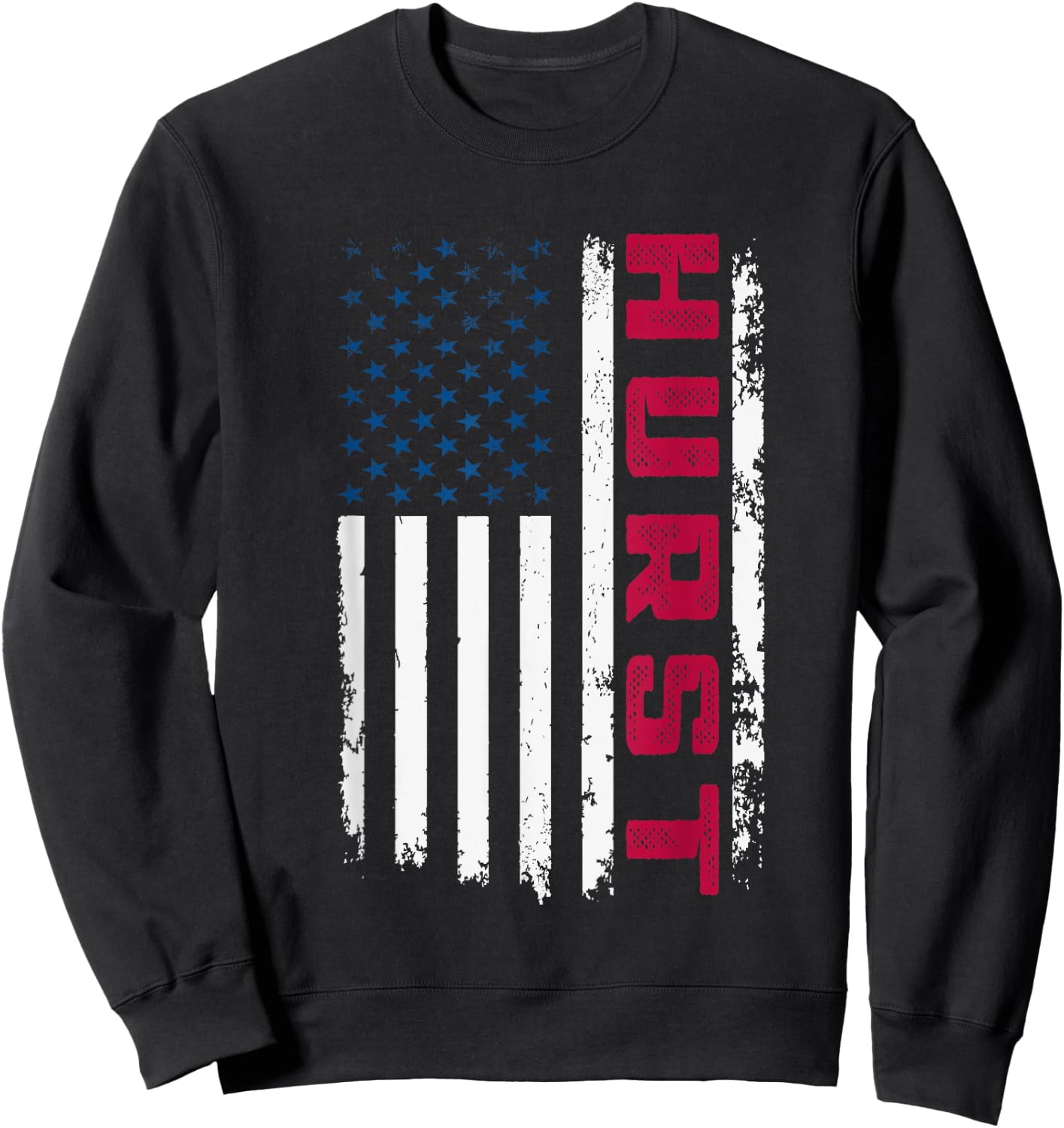 Hurst USA Flag Lover Patriotic American Hurst Sweatshirt - Sweatshirt | Black