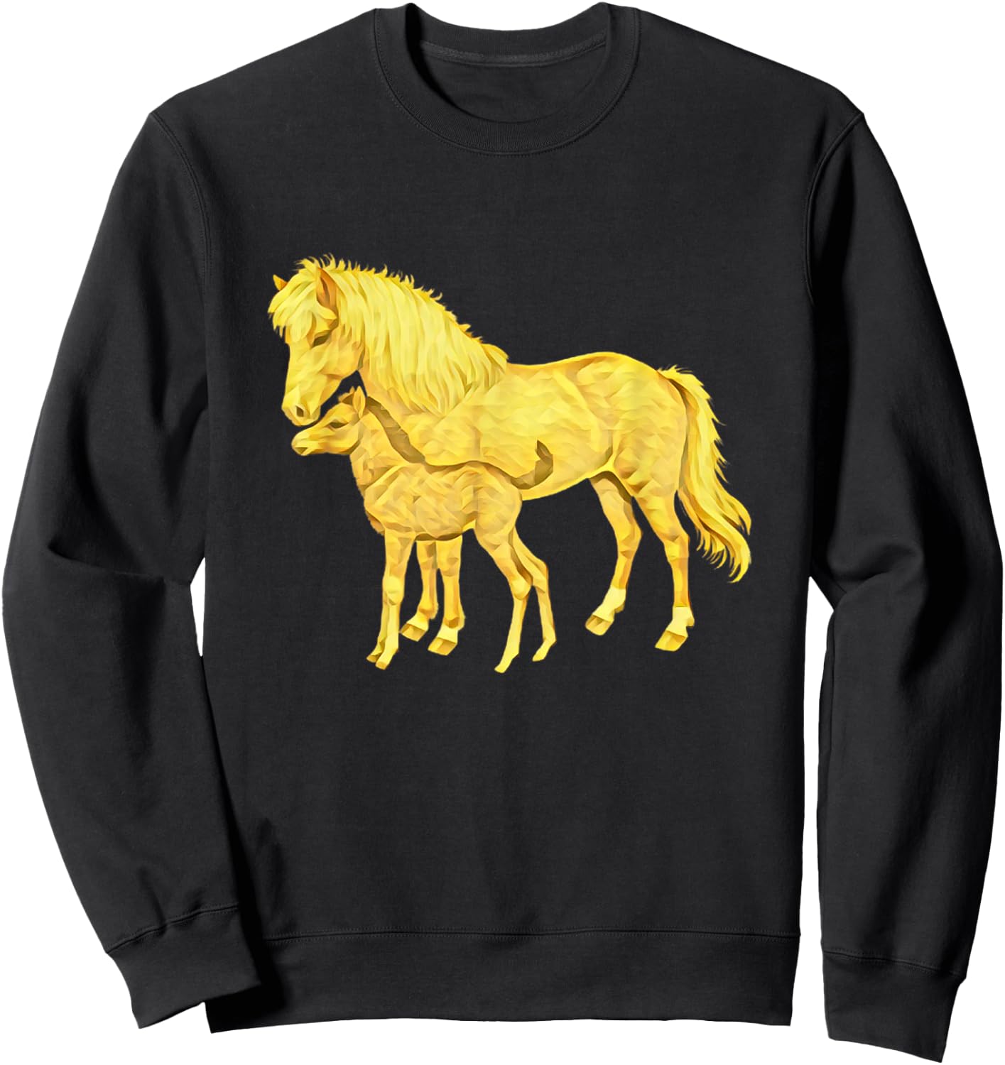 Horses Motif Horse Elegant Mane Animals colorful Horses Sweatshirt - Sweatshirt | Black