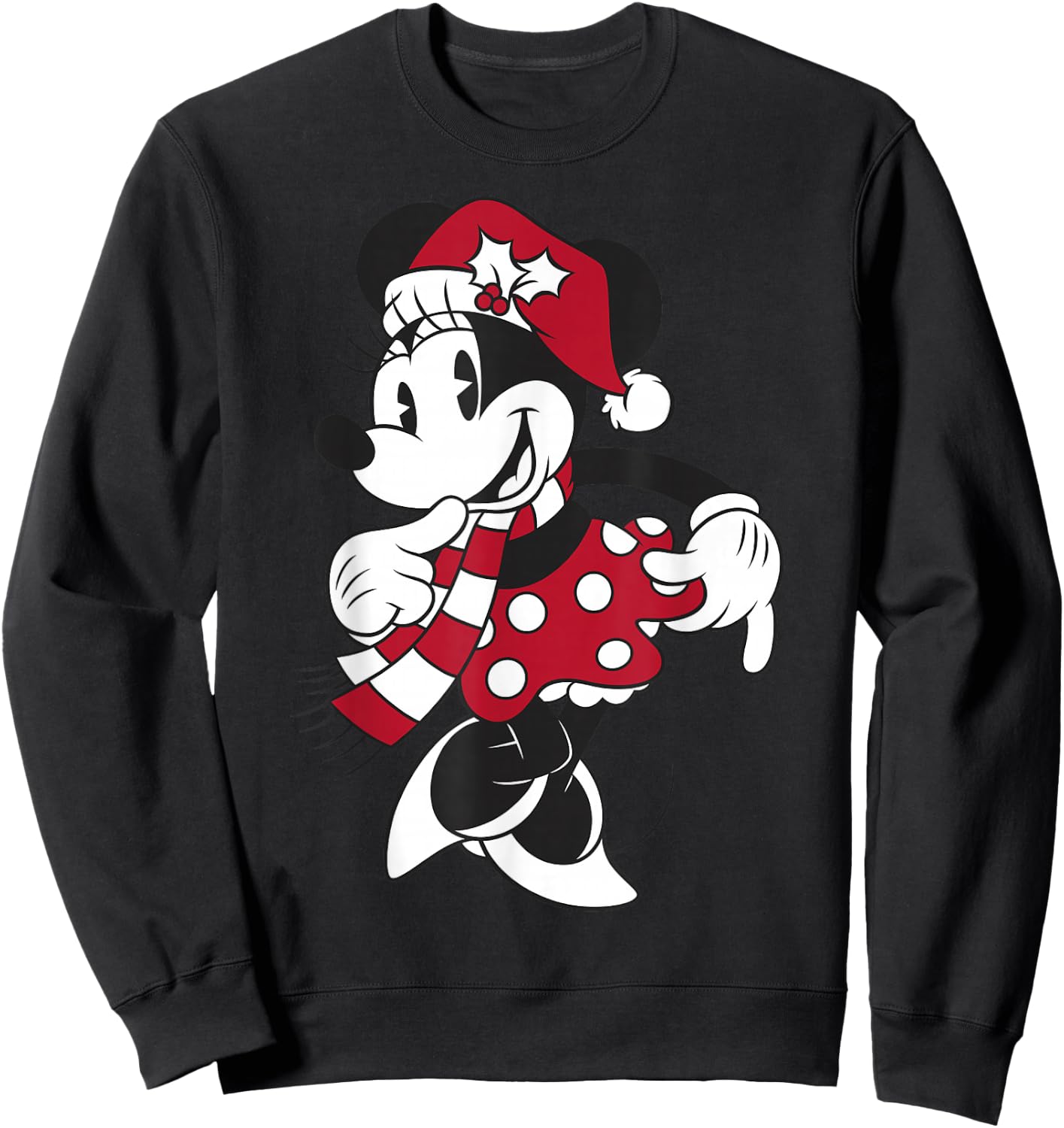 Disney Mickey & Friends Christmas Minnie Mouse Portrait Sweatshirt - Sweatshirt | Black