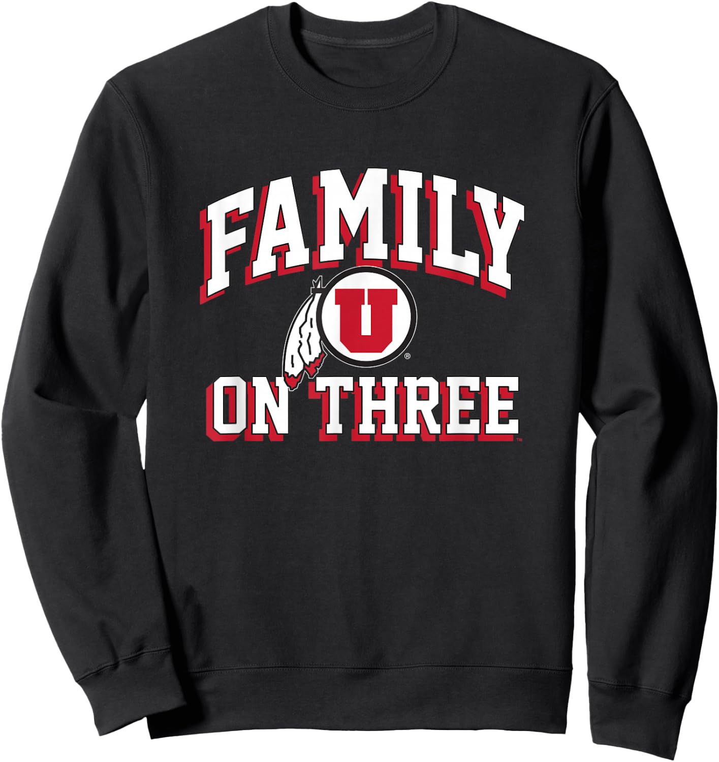 University of Utah Utes Family on Three Sweatshirt - Sweatshirt | Black
