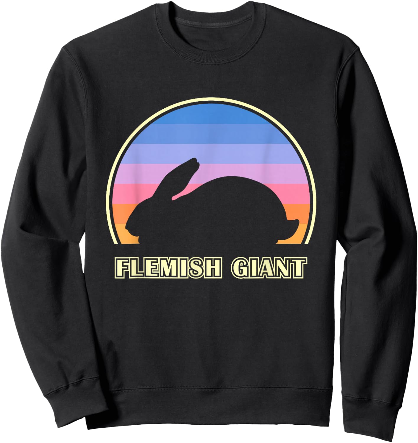 Flemish Giant Vintage Sunset Rabbit Sweatshirt - Sweatshirt | Black