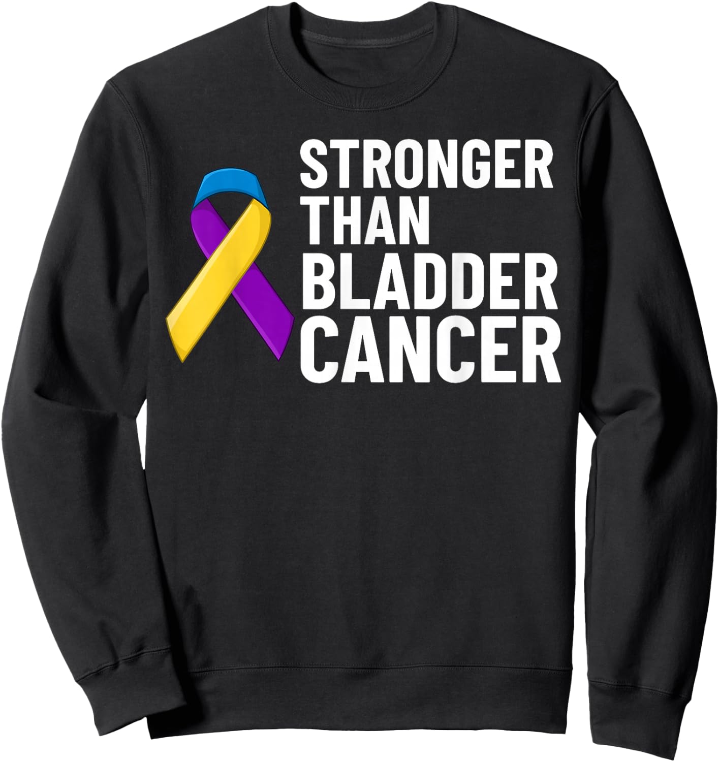 Bladder Cancer Ribbon Awareness Chemo Survivor Sweatshirt - Sweatshirt | Black